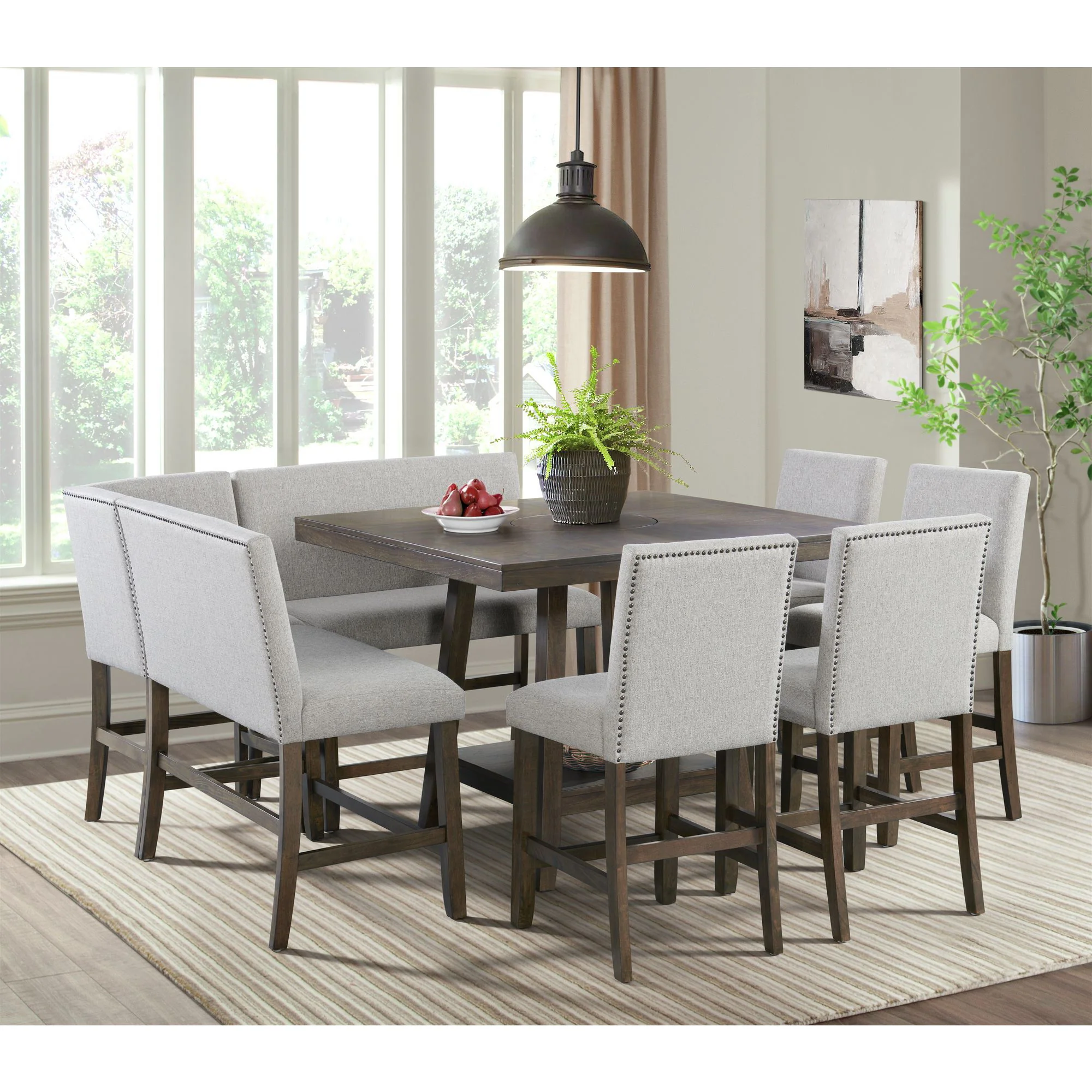 Seneca - Counter Corner Bench With Upholstered Back - Image 14