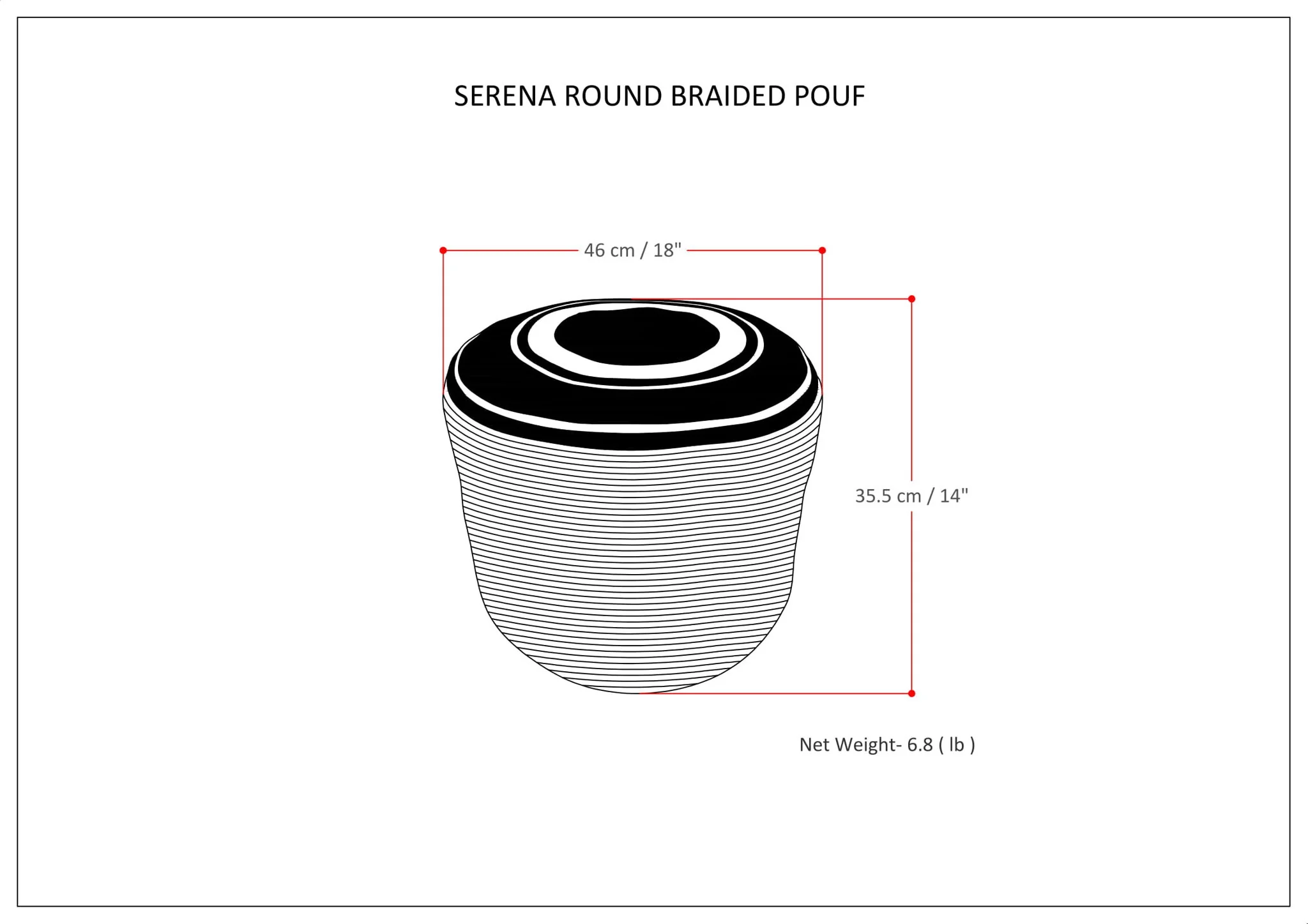Serena - Handcrafted Round Braided Pouf - Image 14