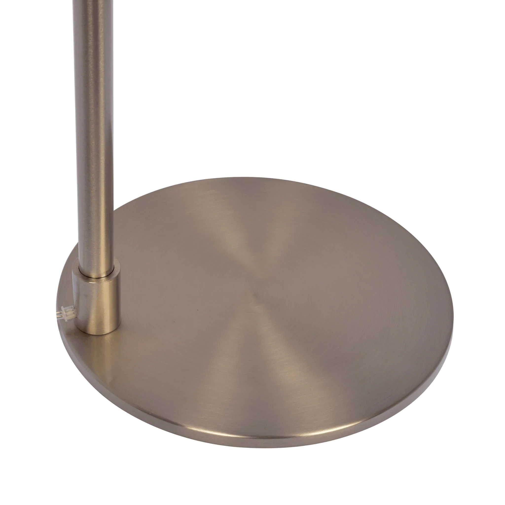 Serene - Floor Lamp With Rotary Switch Base Linen Shade - Brushed Nickel / White - Image 2