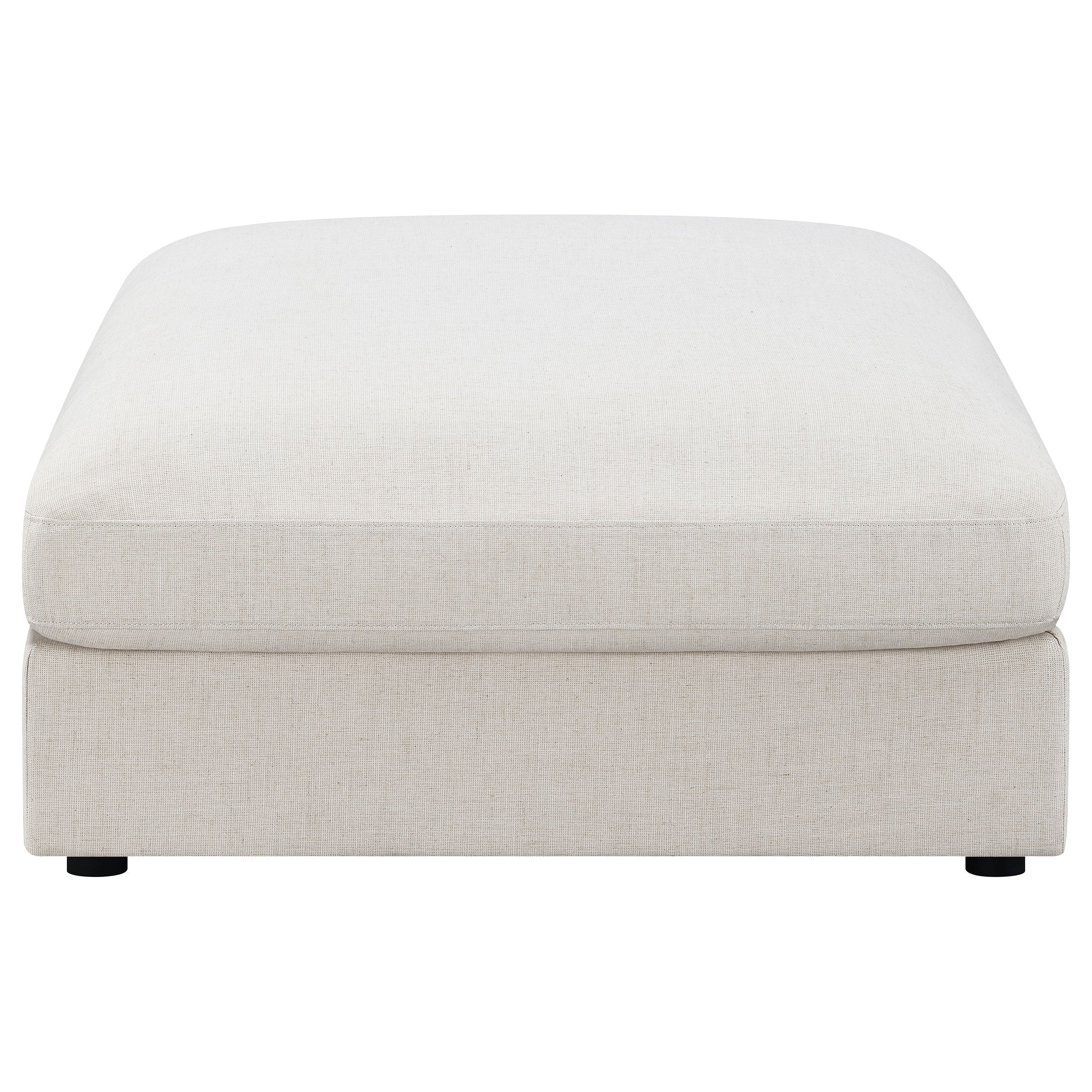 Serene Square Upholstered Ottoman Beige - Image 5