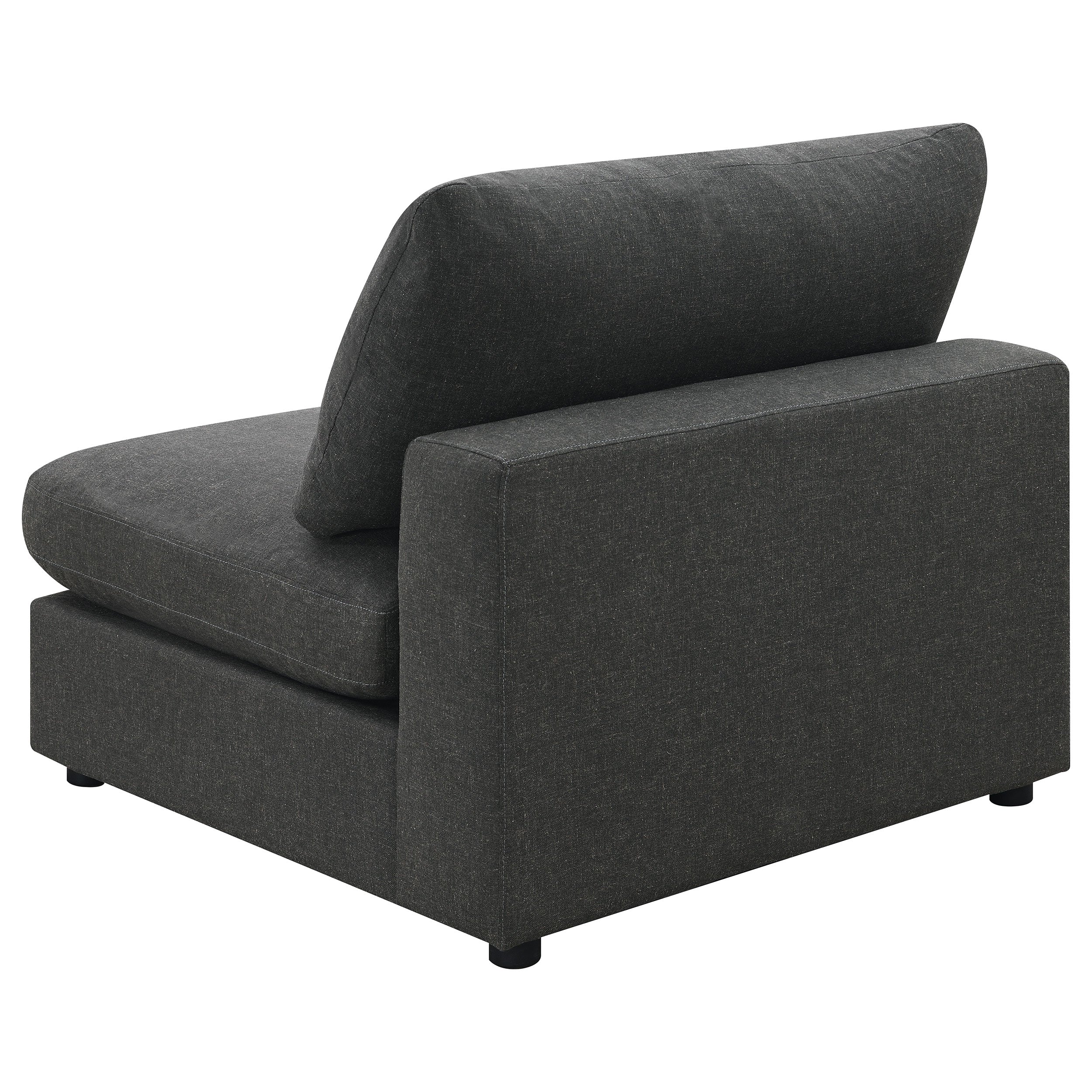 Serene Upholstered Armless Chair in Charcoal - Image 6