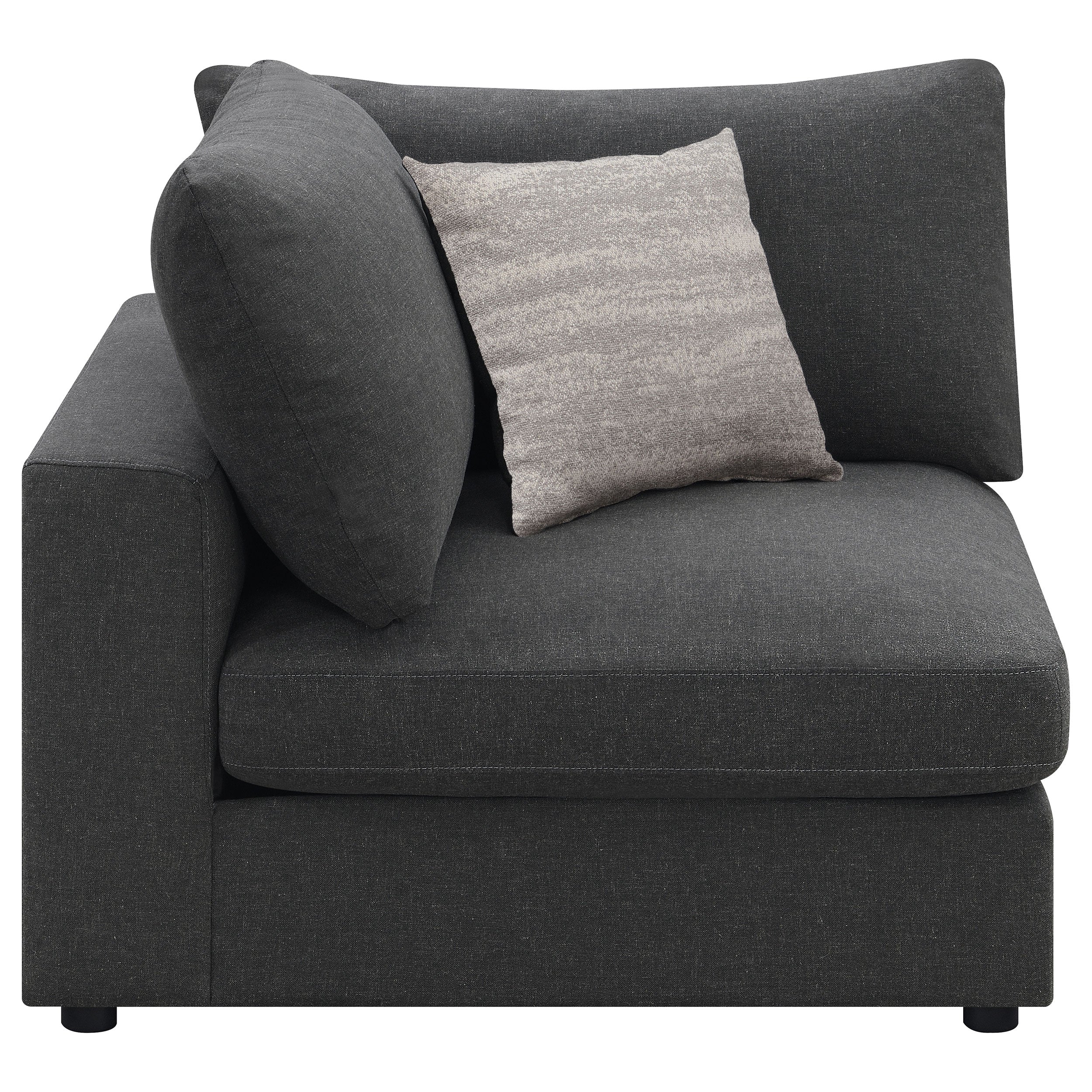Serene Upholstered Corner Chair - Charcoal - Image 6