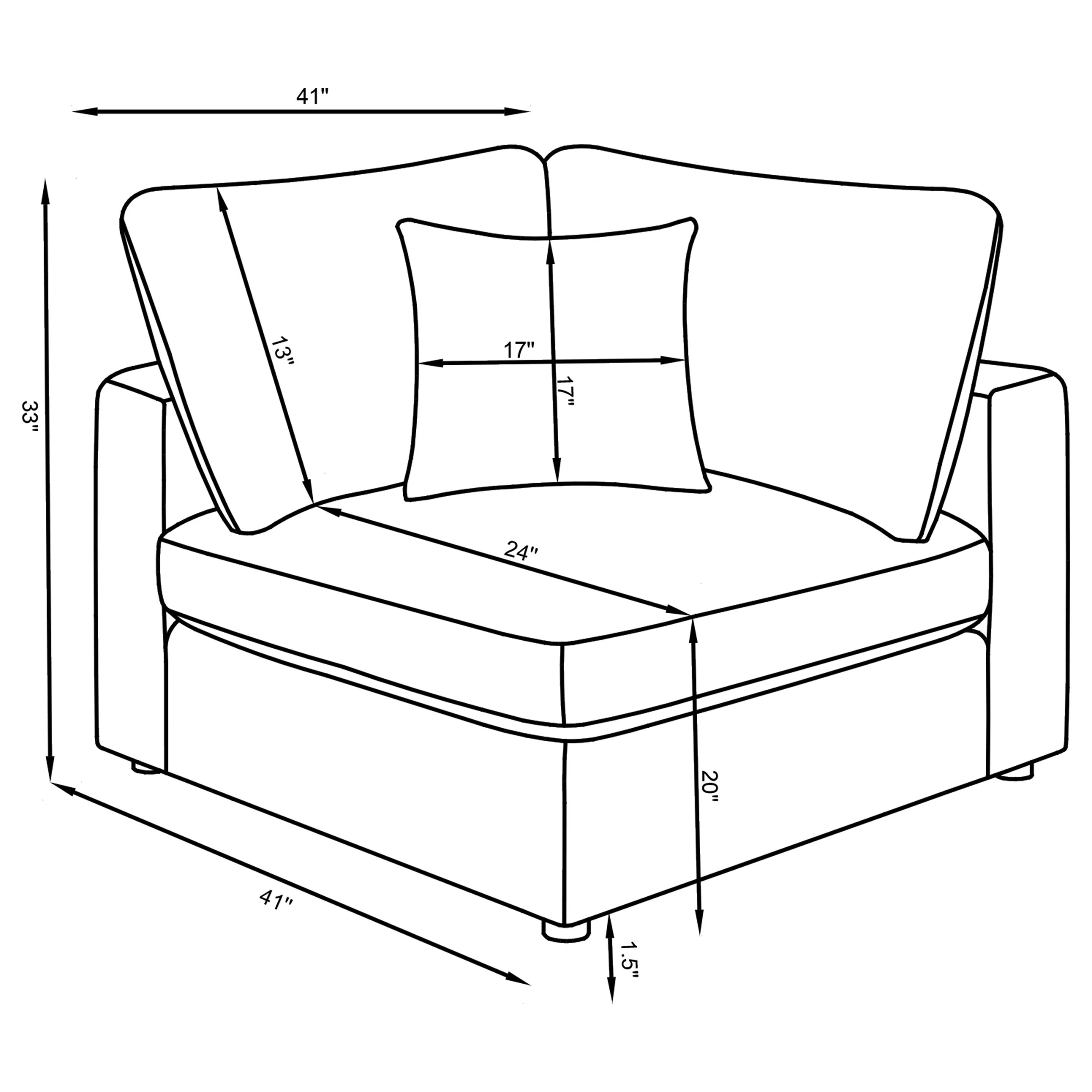 Serene Upholstered Corner Chair - Charcoal - Image 7