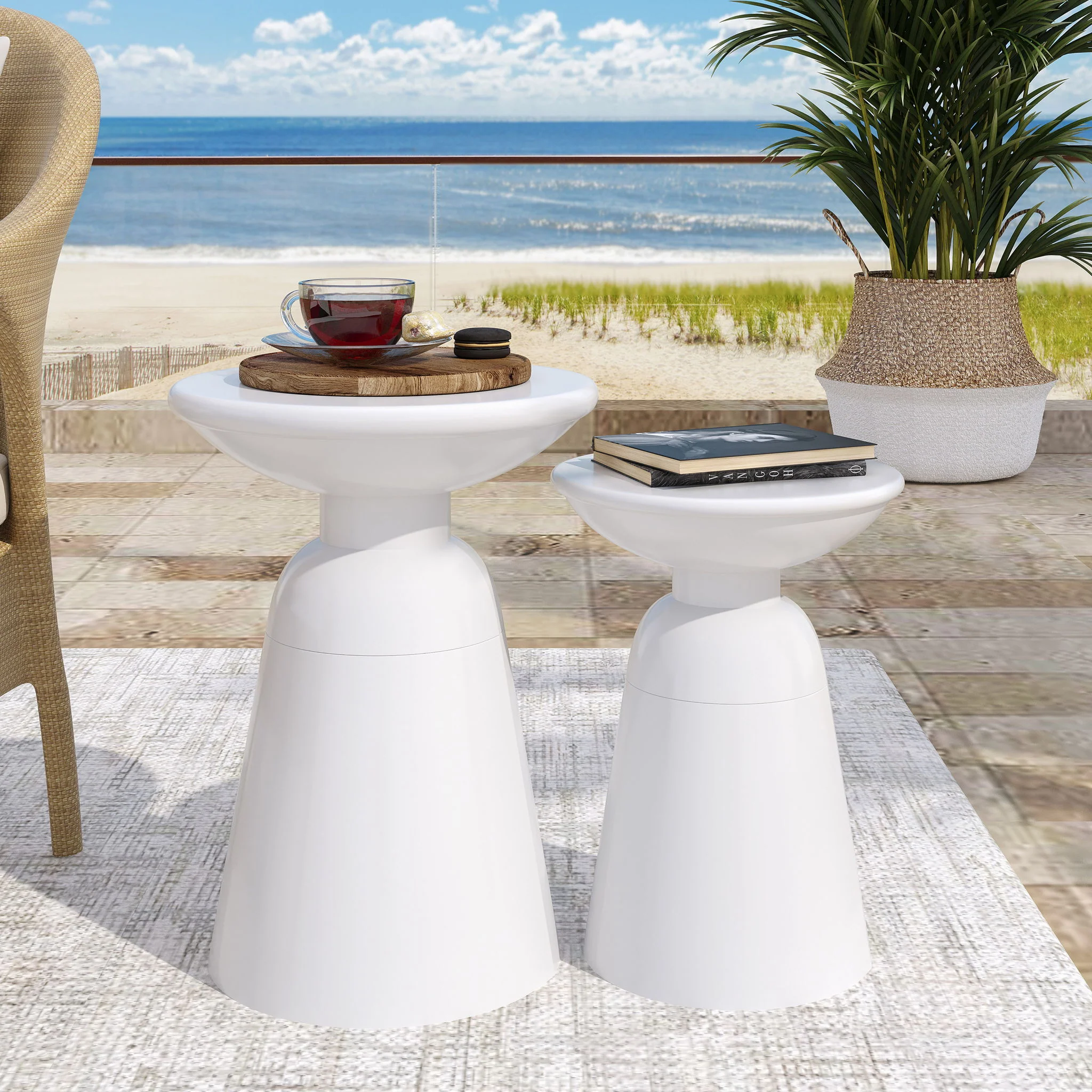 Serenita - Outdoor Side Tables With Flared Design (Set of 2) - Image 12