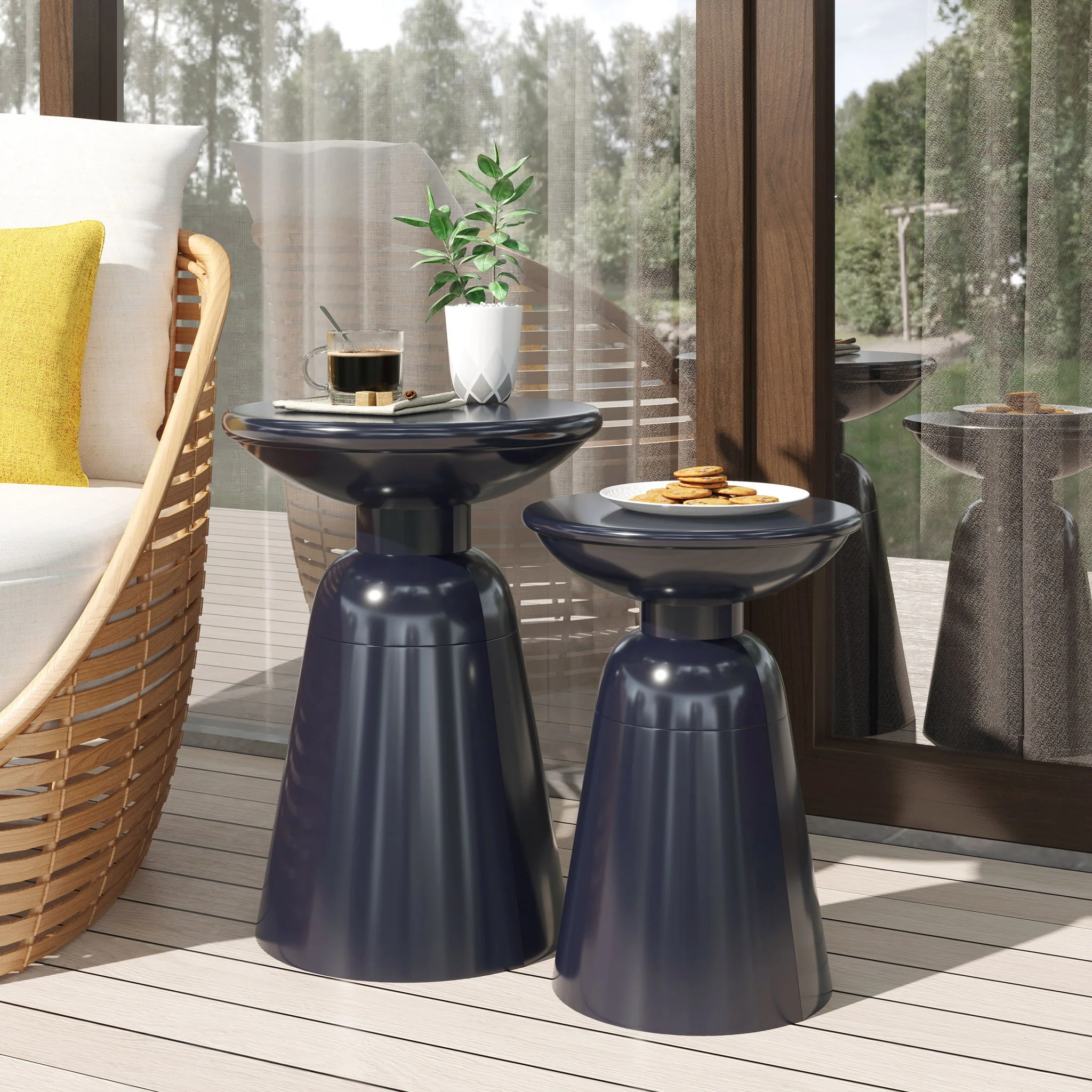 Serenita - Outdoor Side Tables With Flared Design (Set of 2) - Image 25