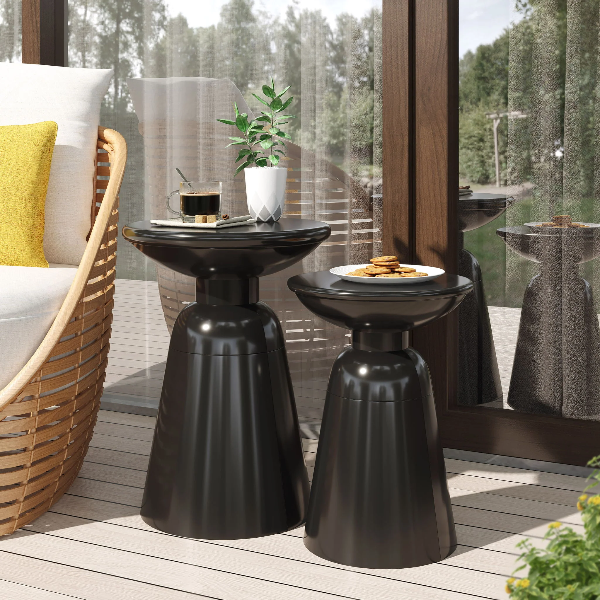 Serenita - Outdoor Side Tables With Flared Design (Set of 2) - Image 35