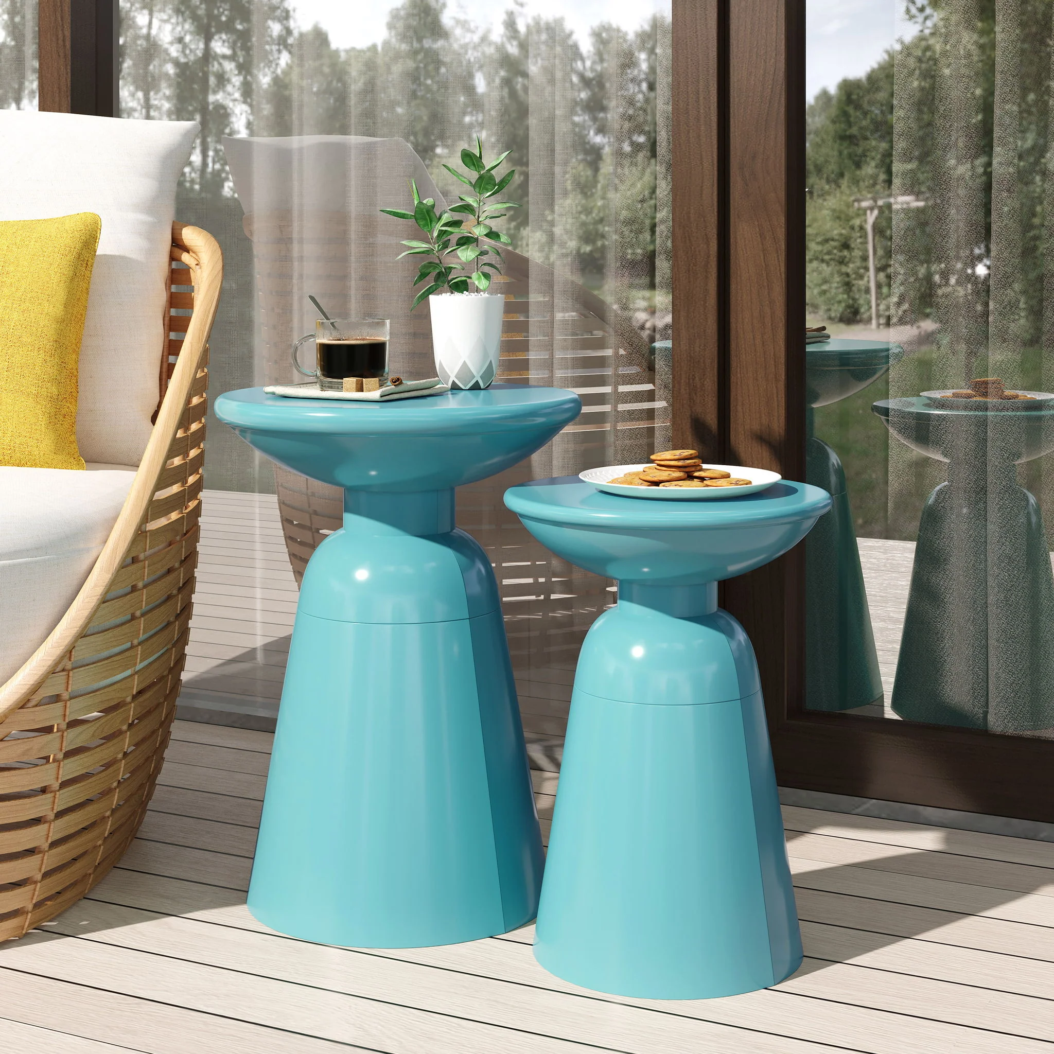 Serenita - Outdoor Side Tables With Flared Design (Set of 2) - Image 6