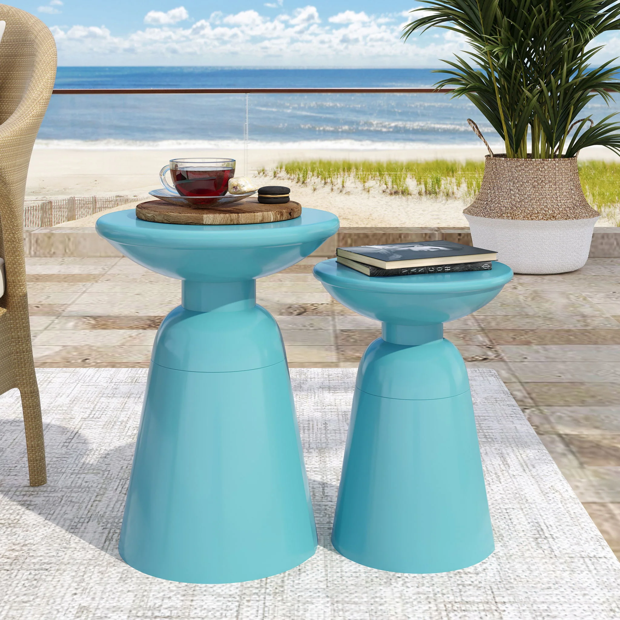 Serenita - Outdoor Side Tables With Flared Design (Set of 2) - Image 9