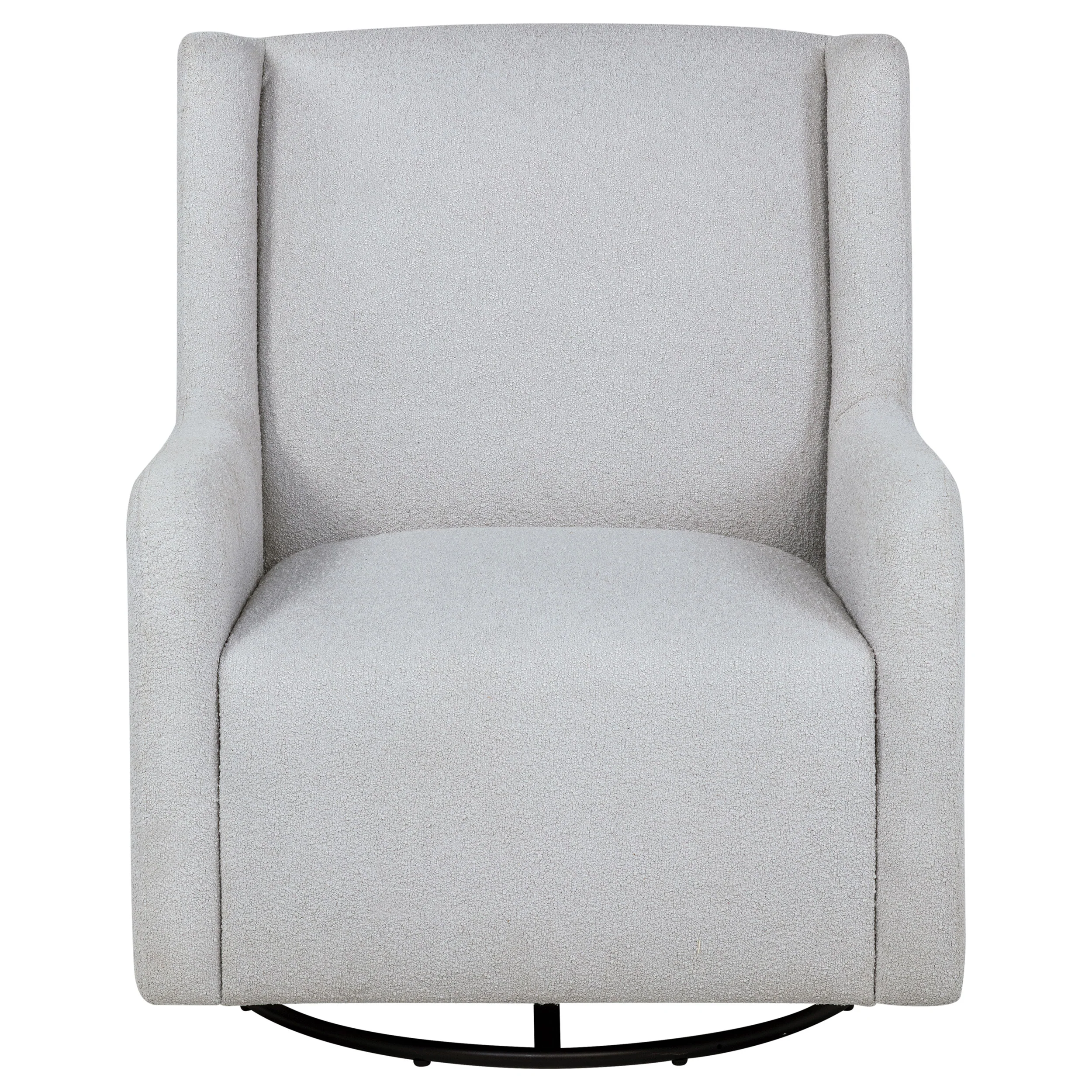 Serra Boucle Upholstered Swivel Glider - Dove Grey - Image 3