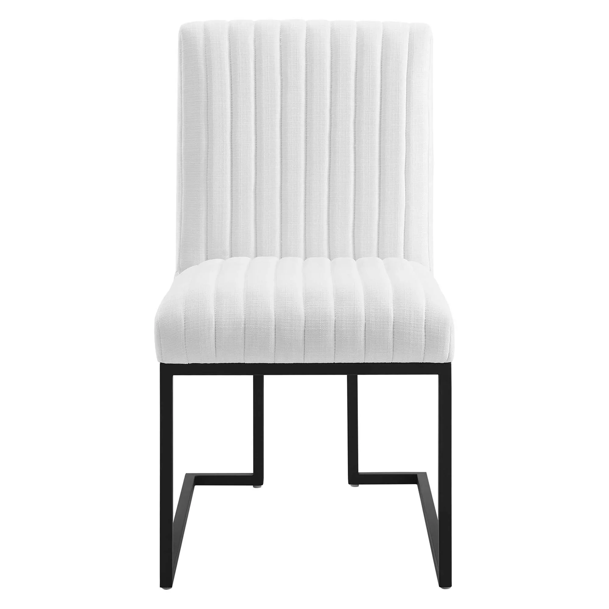 Set of 2 Channel Tufted Fabric Dining Chairs - Image 7