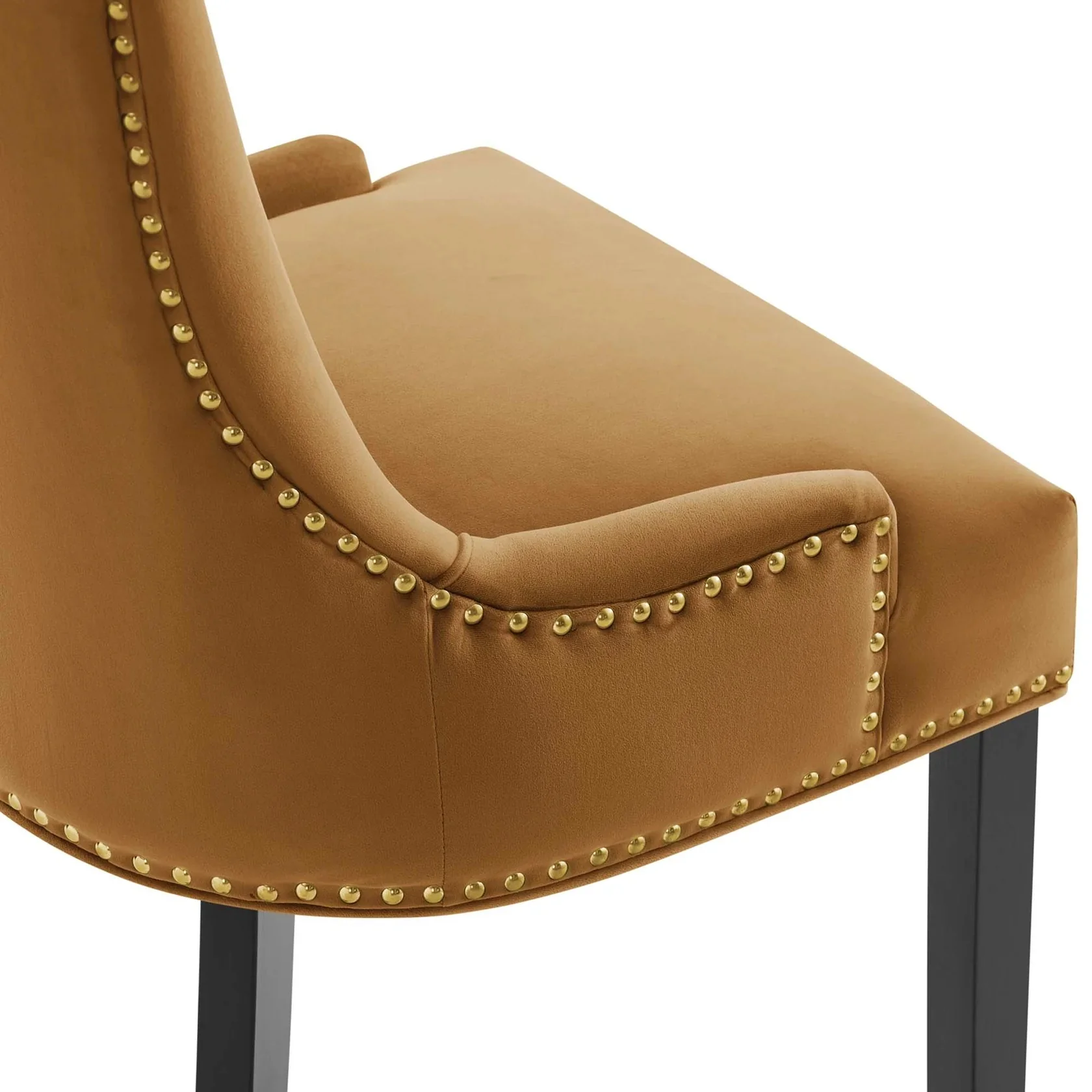Set of 2 Hourglass Performance Velvet Dining Chairs with Nailhead Trim - Image 13