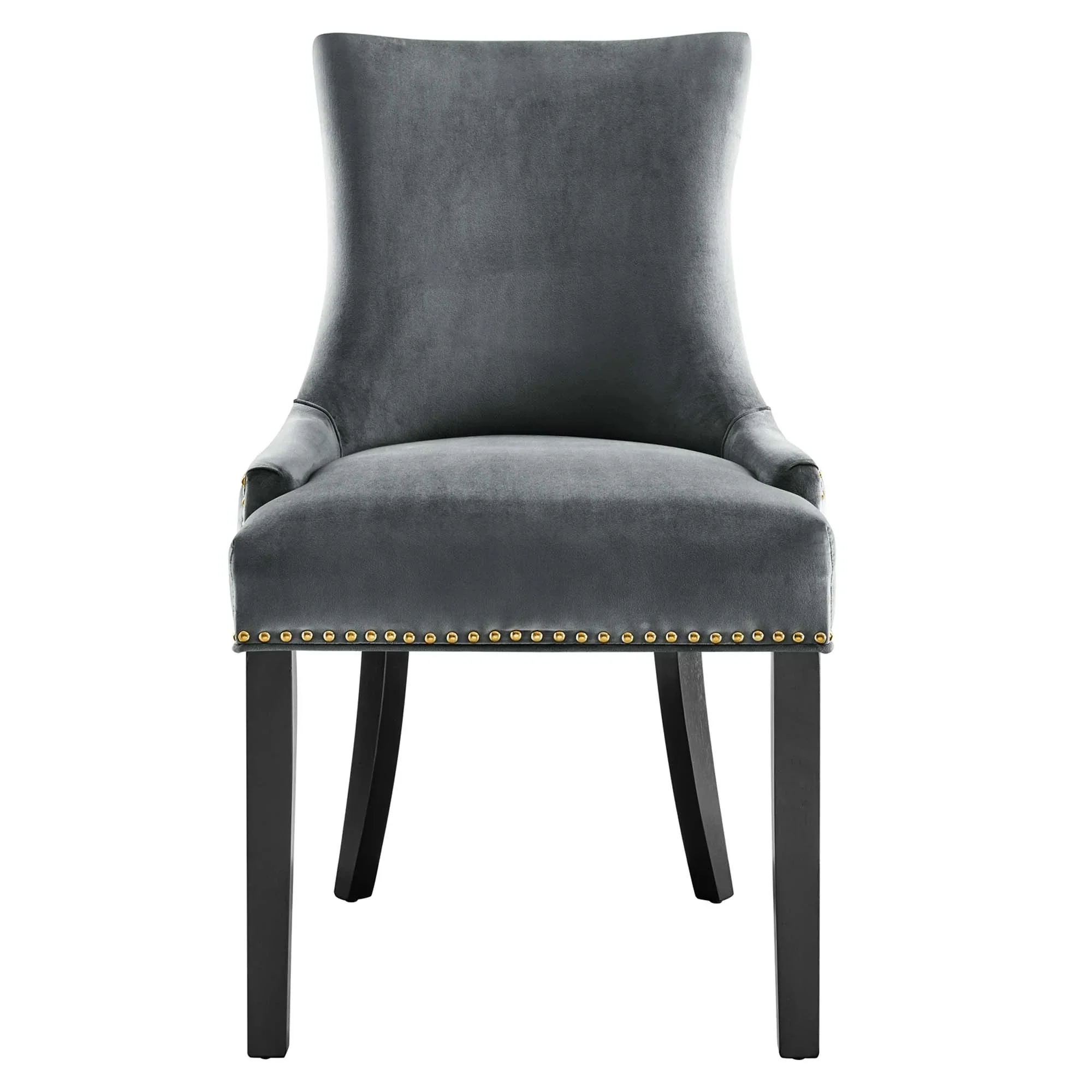 Set of 2 Hourglass Performance Velvet Dining Chairs with Nailhead Trim - Image 23