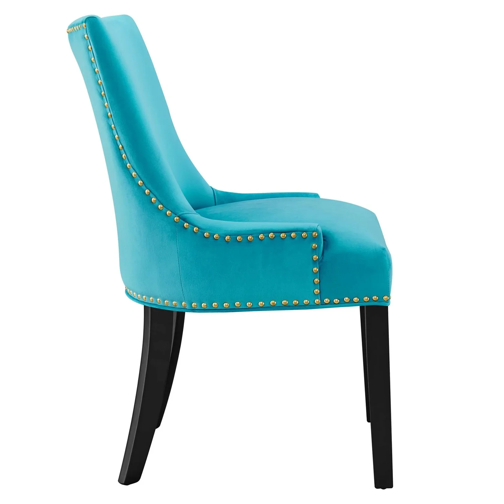 Set of 2 Hourglass Performance Velvet Dining Chairs with Nailhead Trim - Image 3