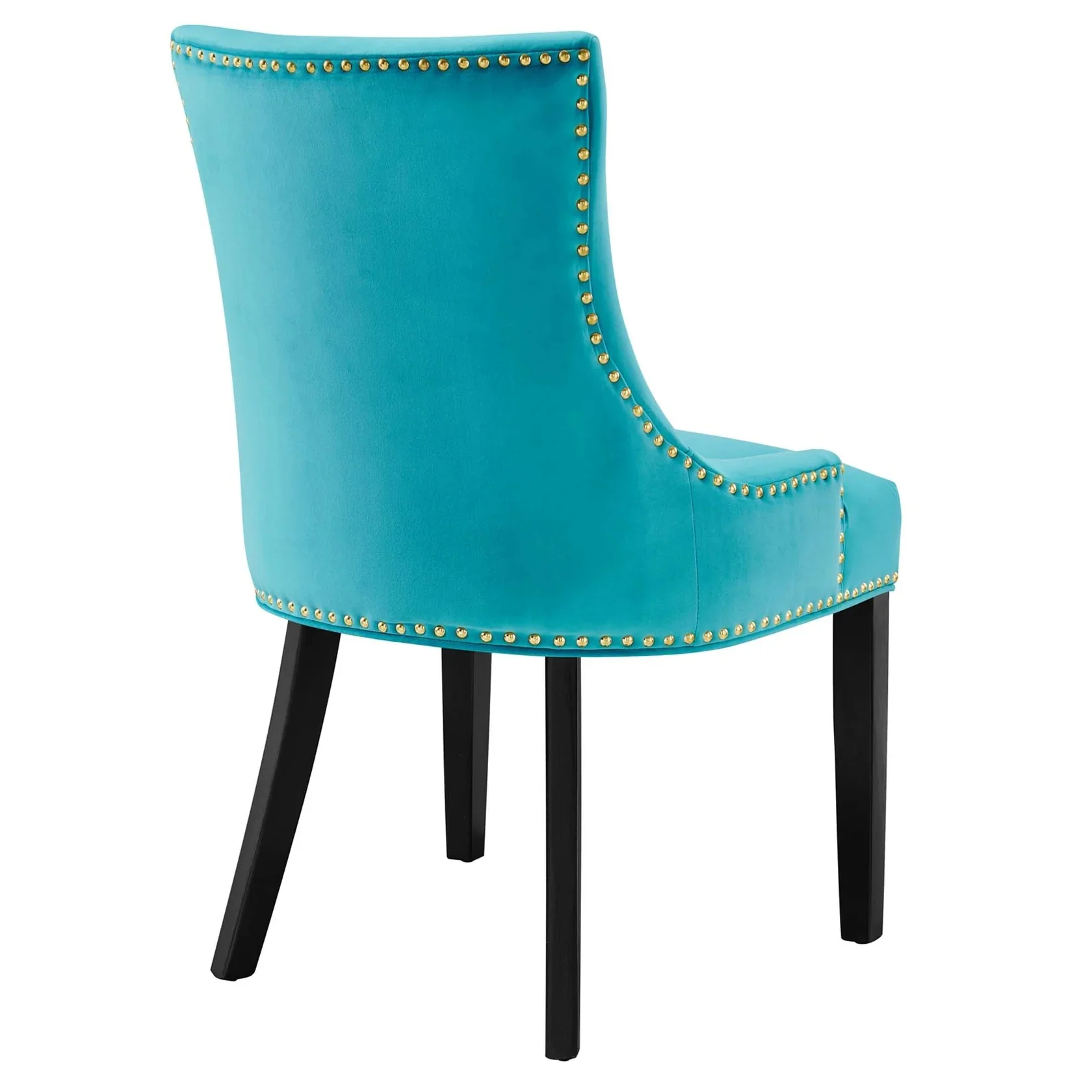 Set of 2 Hourglass Performance Velvet Dining Chairs with Nailhead Trim - Image 4