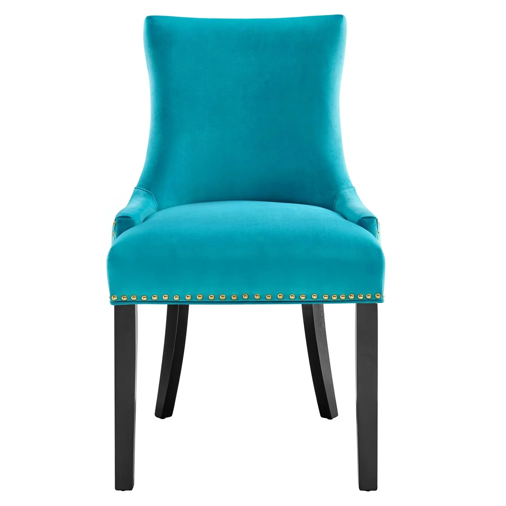 Set of 2 Hourglass Performance Velvet Dining Chairs with Nailhead Trim - Image 5