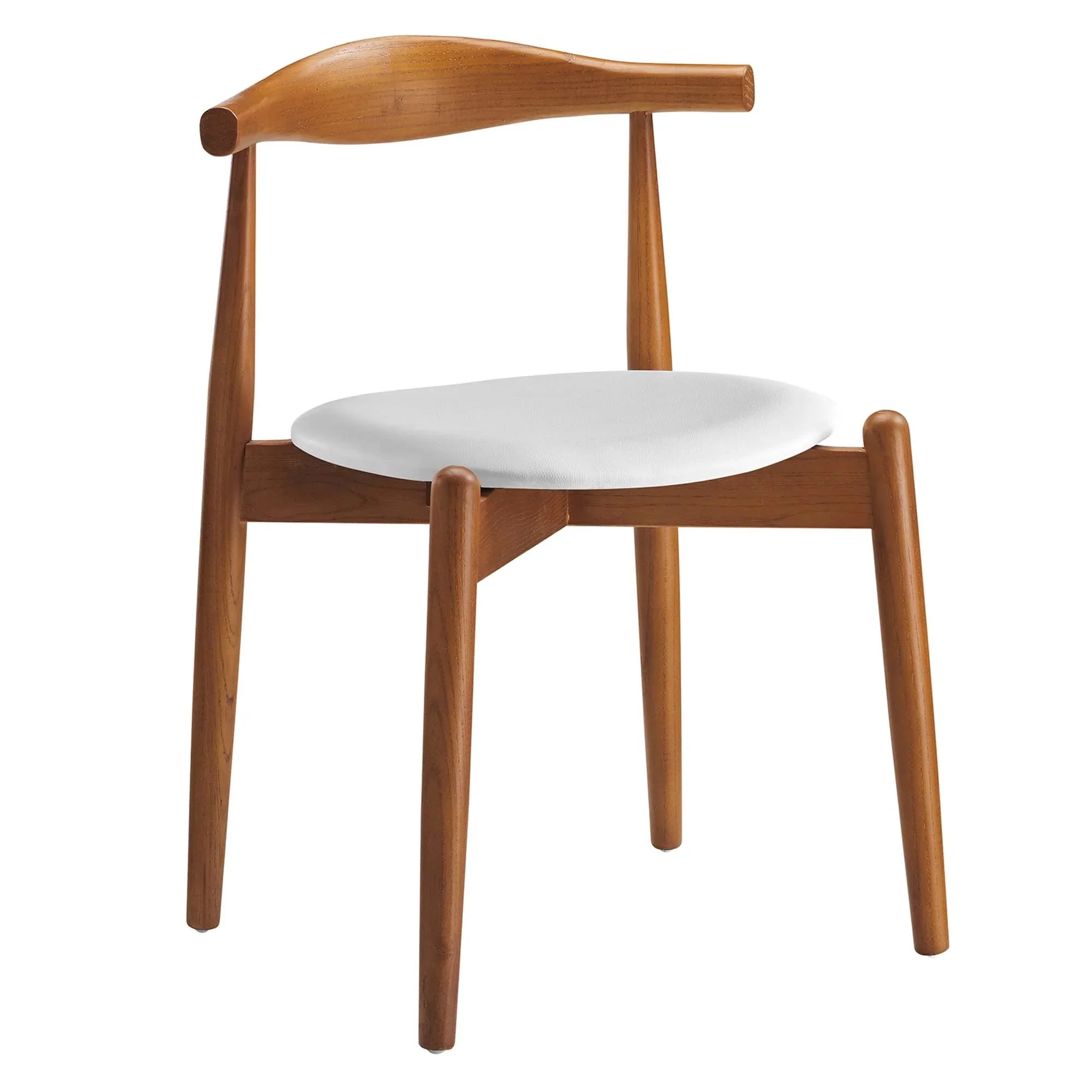 Set of 2 Natural Beech Wood Vinyl Upholstered Dining Side Chairs - Image 9