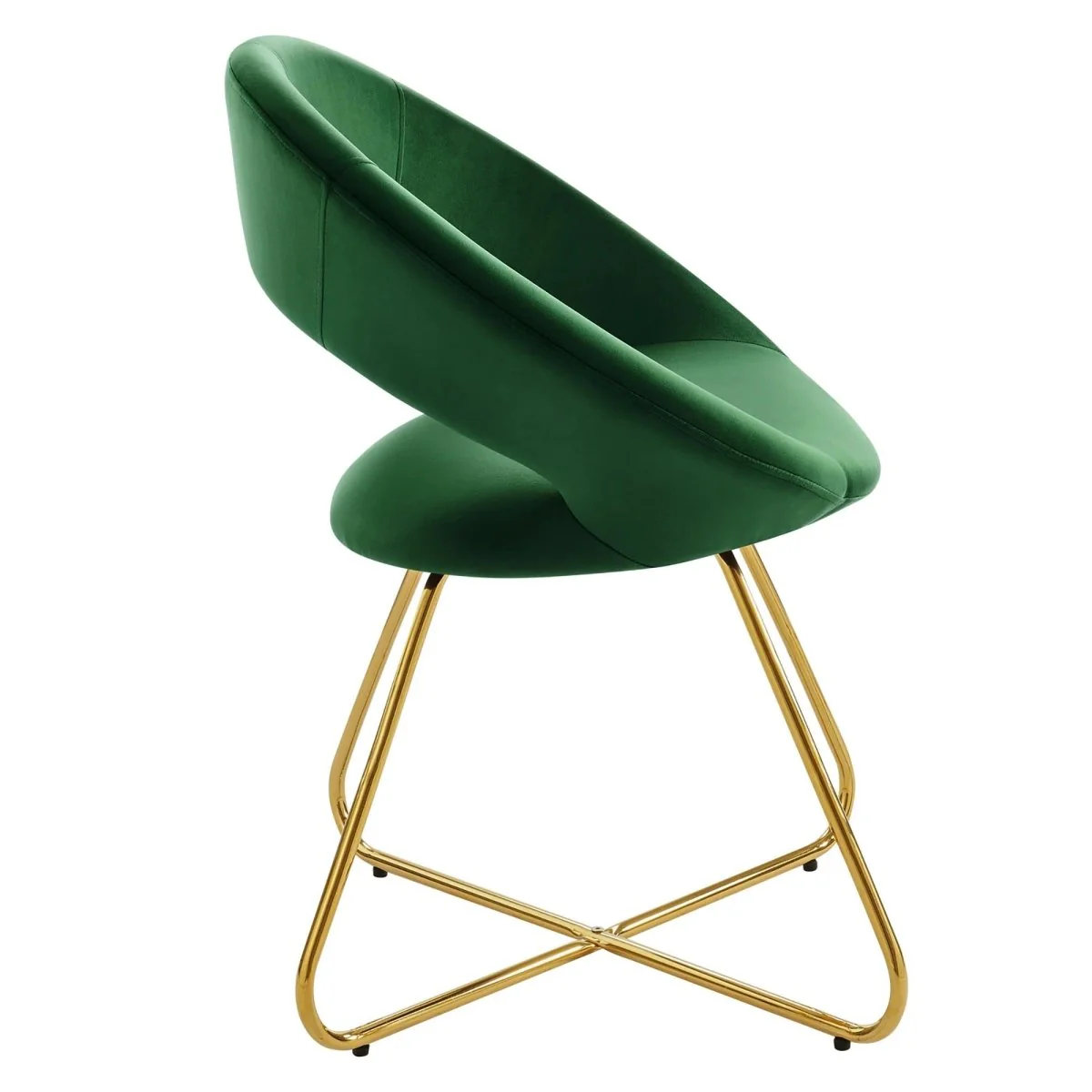 Set of 2 Performance Velvet Circular Dining Chairs with Gold Hairpin Legs - Image 23
