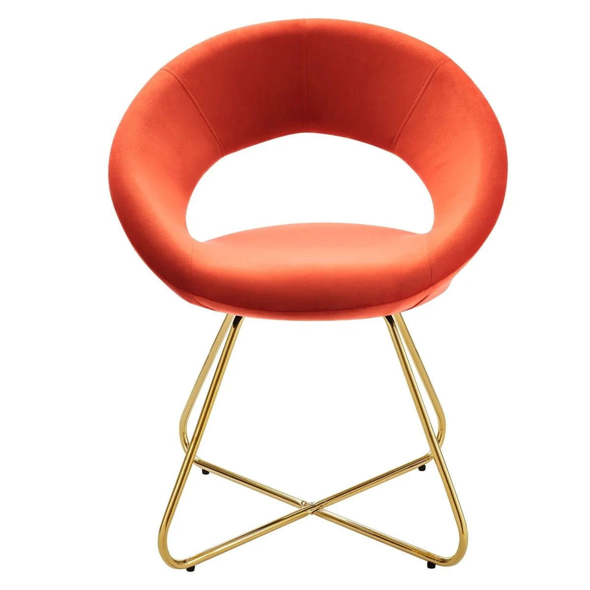 Set of 2 Performance Velvet Circular Dining Chairs with Gold Hairpin Legs - Image 31