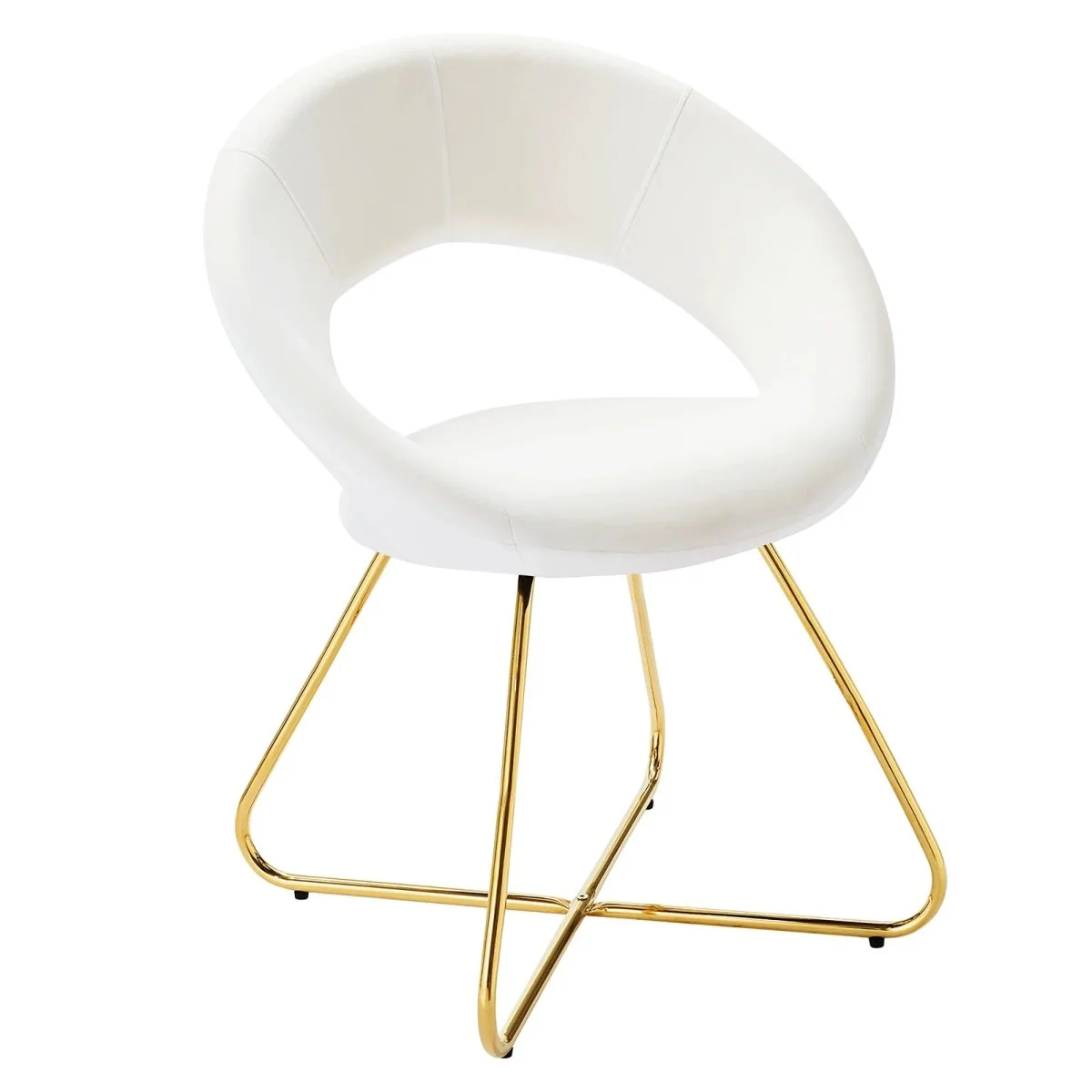 Set of 2 Performance Velvet Circular Dining Chairs with Gold Hairpin Legs - Image 34