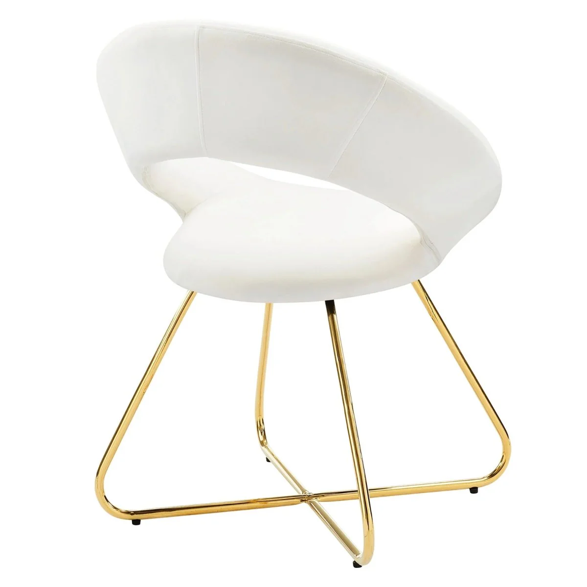 Set of 2 Performance Velvet Circular Dining Chairs with Gold Hairpin Legs - Image 36