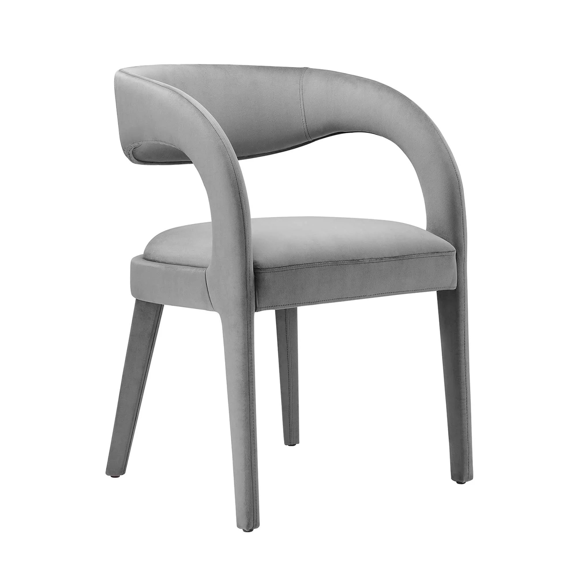 Set of 2 Performance Velvet Curved Back Dining Chairs - Image 13
