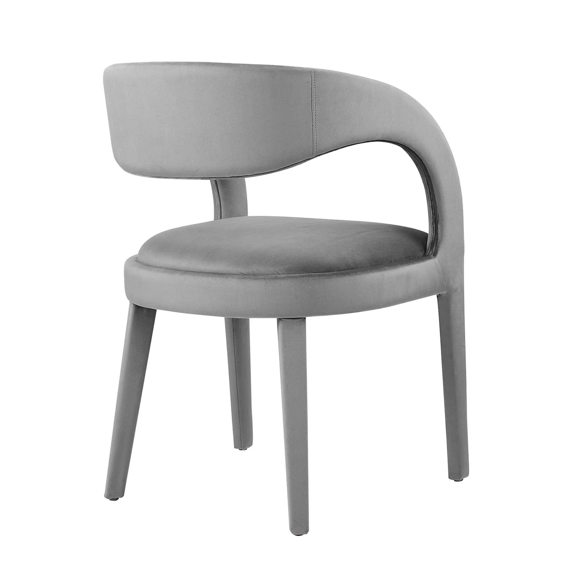 Set of 2 Performance Velvet Curved Back Dining Chairs - Image 15