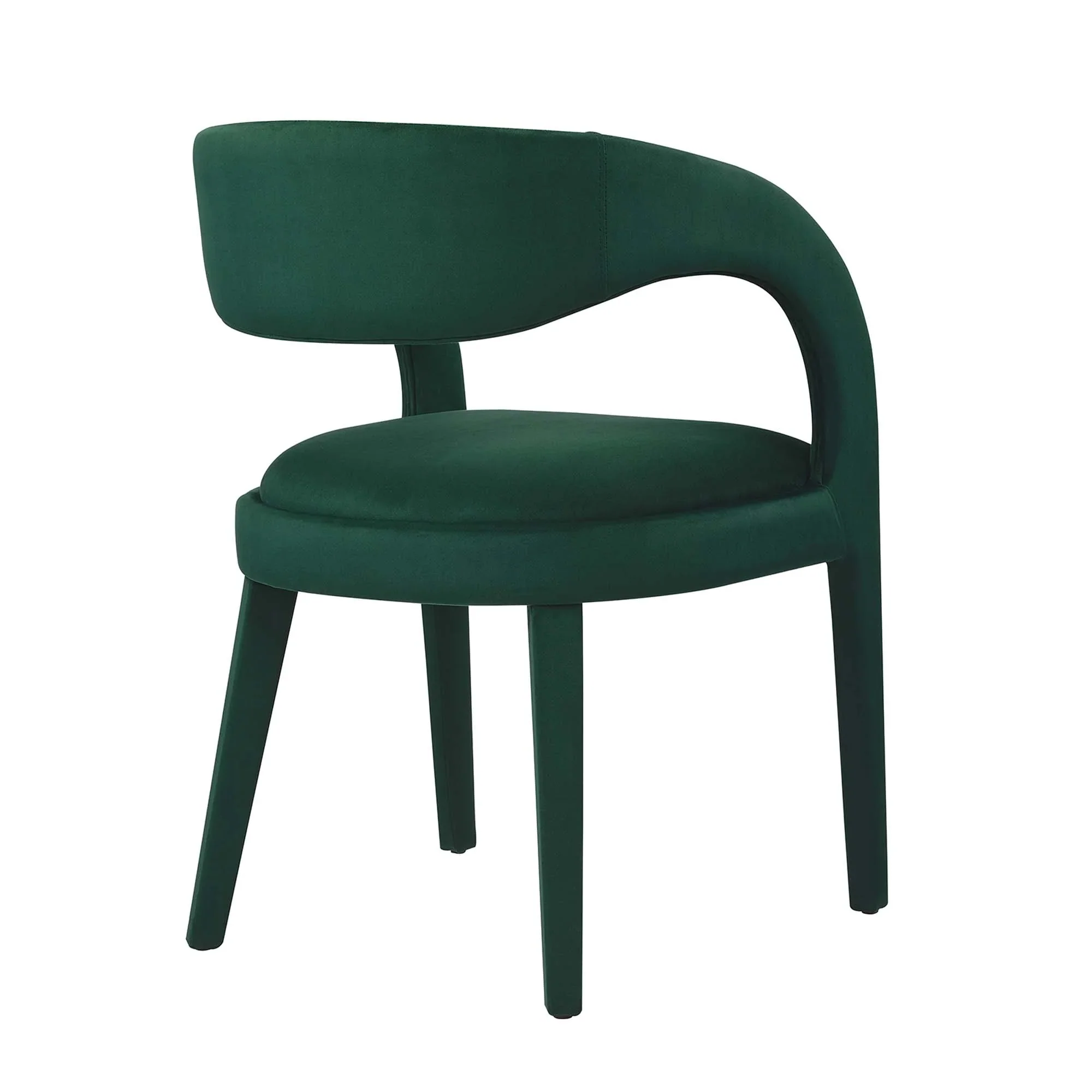 Set of 2 Performance Velvet Curved Back Dining Chairs - Image 25