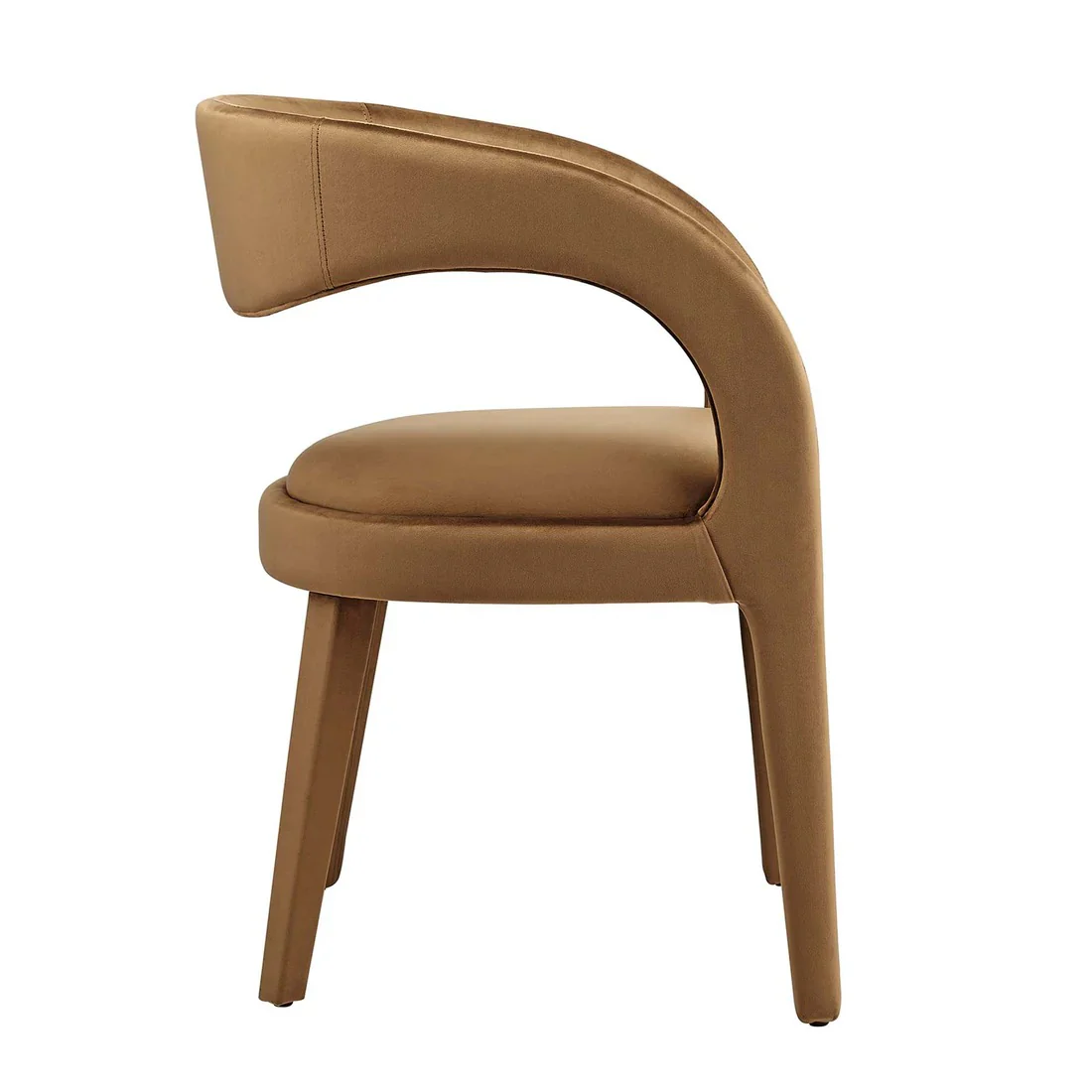 Set of 2 Performance Velvet Curved Back Dining Chairs - Image 5