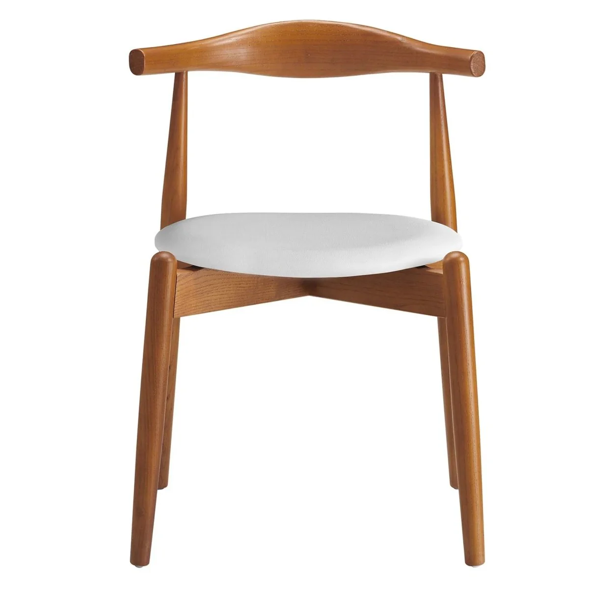 Set of 4 Natural Beech Wood Vinyl Upholstered Dining Side Chairs - Image 12