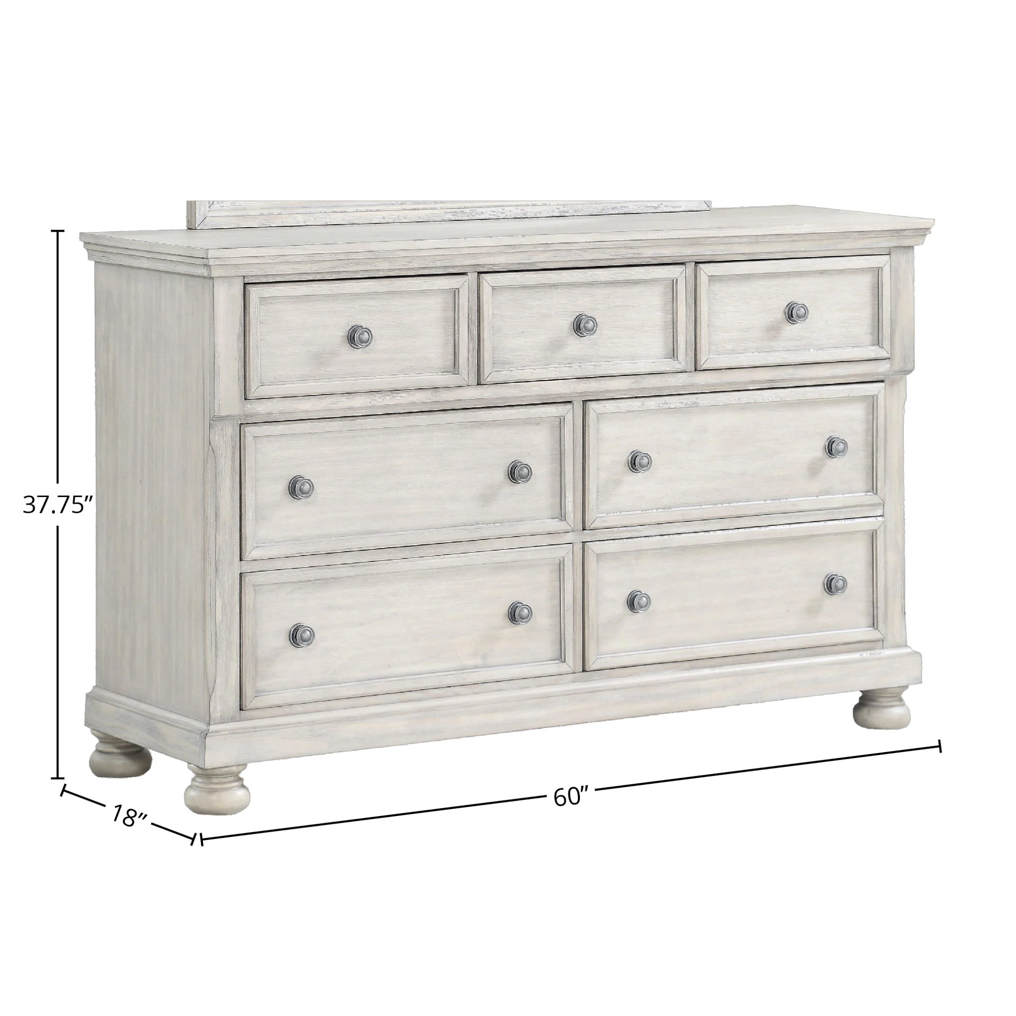 Seven Drawer Dresser - Antique Gray - Image 5
