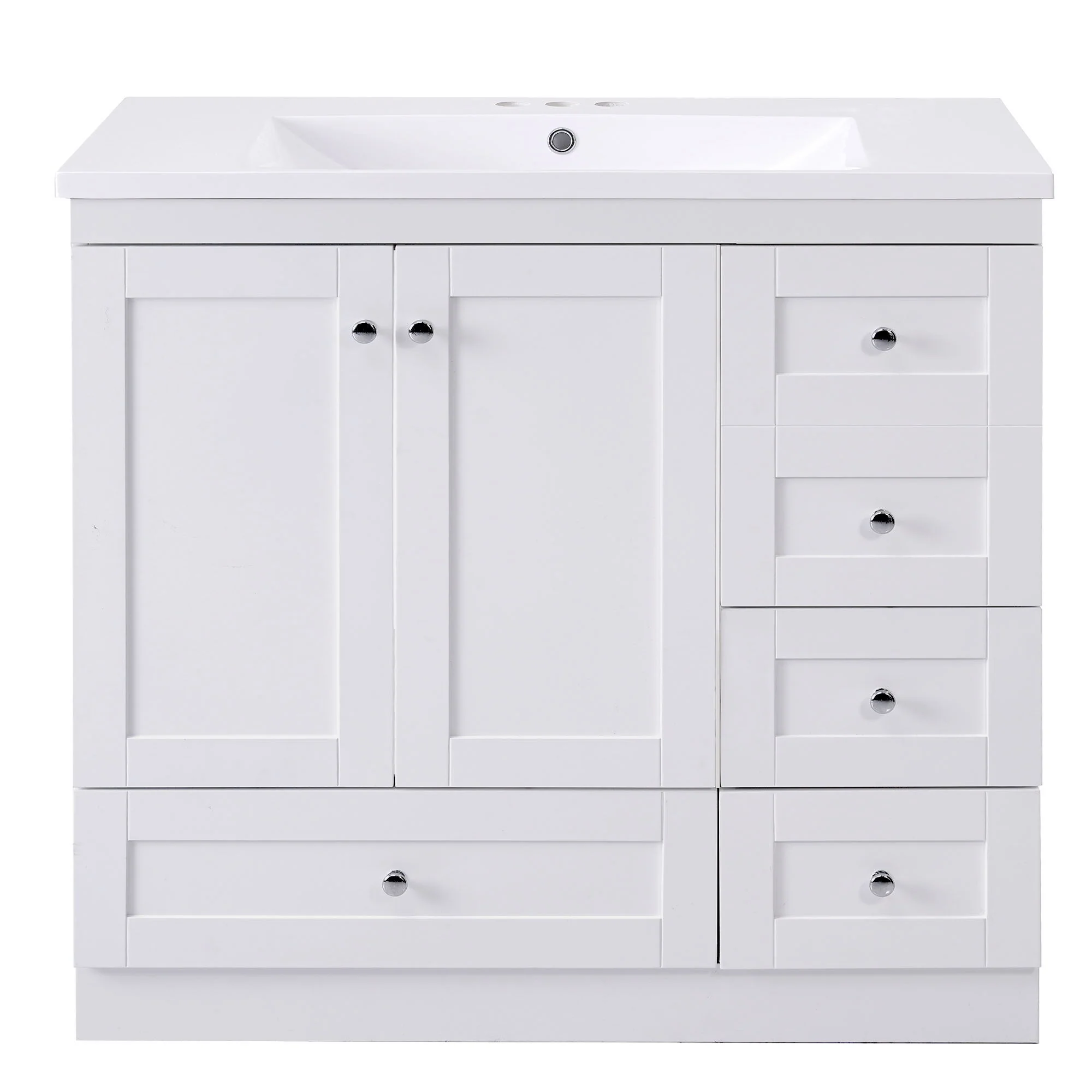 Shaker Free Standing Bathroom Vanity Cabinet With Sink, Soft Close Drawers, Soft Close Doors - Image 3
