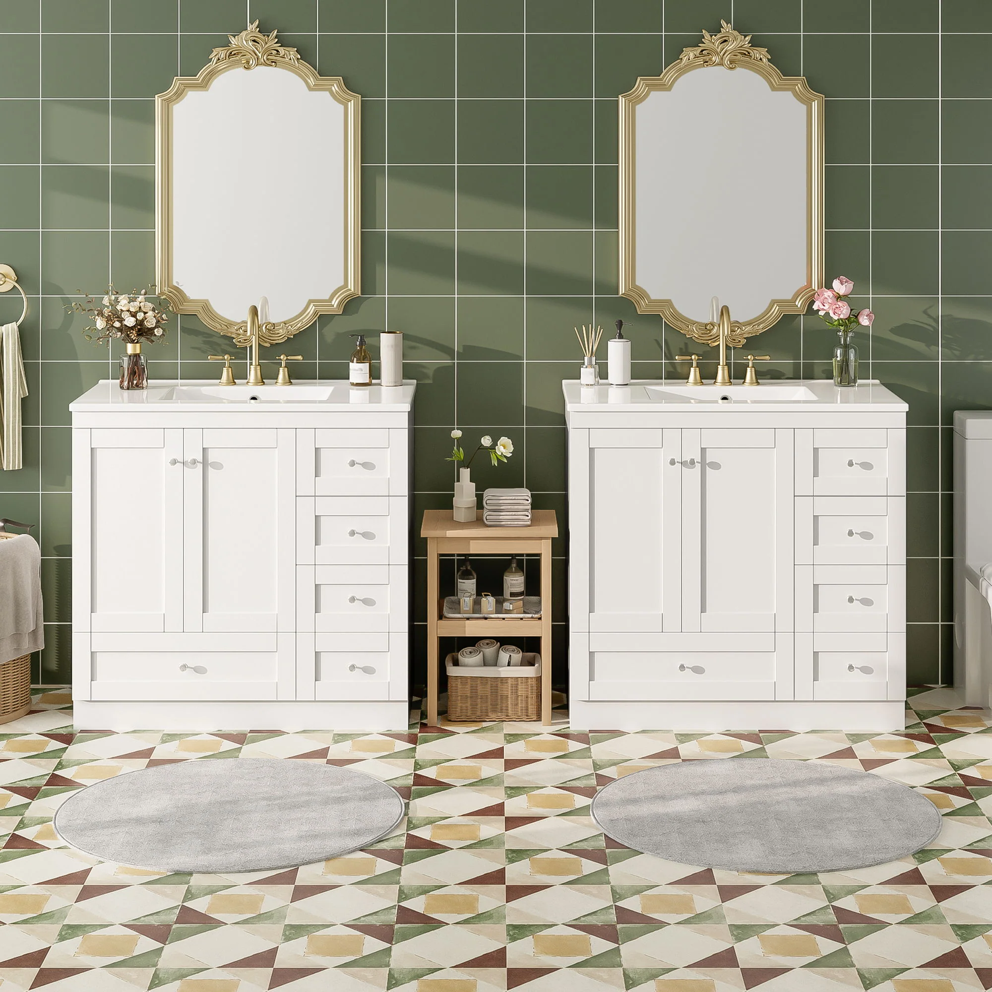 Shaker Free Standing Bathroom Vanity Cabinet With Sink, Soft Close Drawers, Soft Close Doors - Image 7