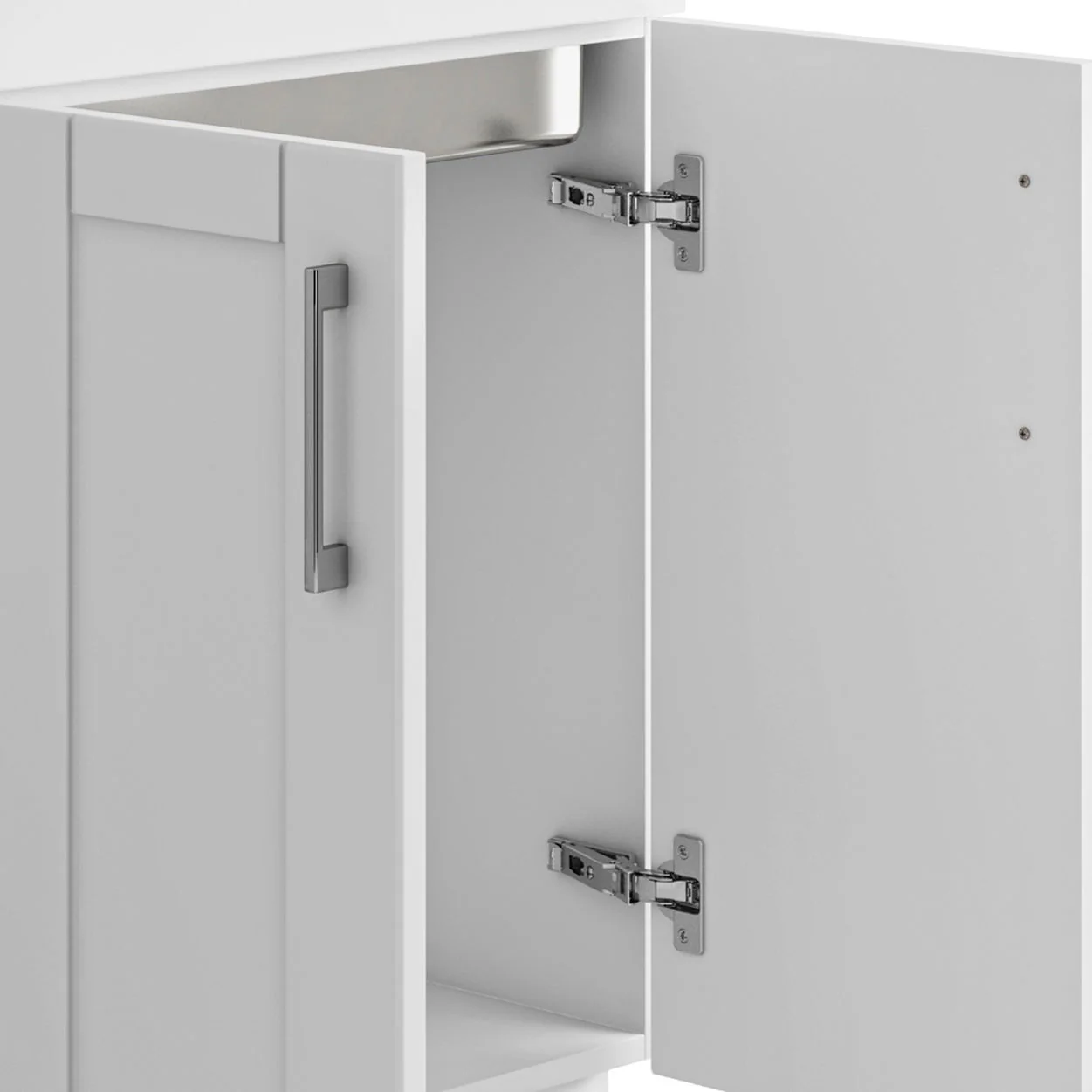 Shaker - Modern Wide, Laundry Cabinet With Faucet And Stainless Steel Sink - Image 12