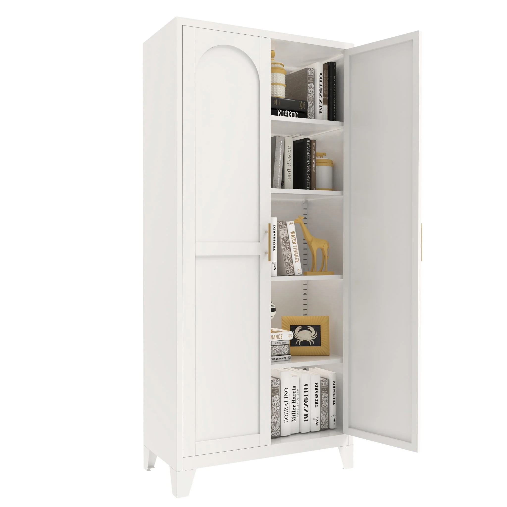 Shapely Doors Cabinet, Metal Storage Cabinet With Doors And Adjustable Shelves - Image 9