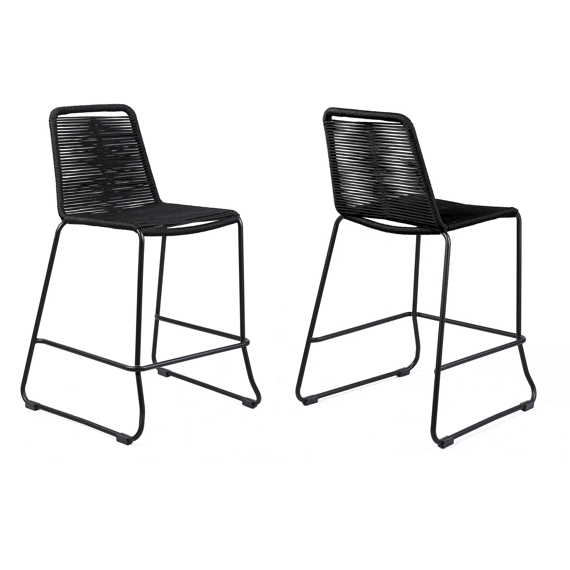 Shasta - Outdoor Metal And Rope Stackable Stool (Set of 2) - Image 5