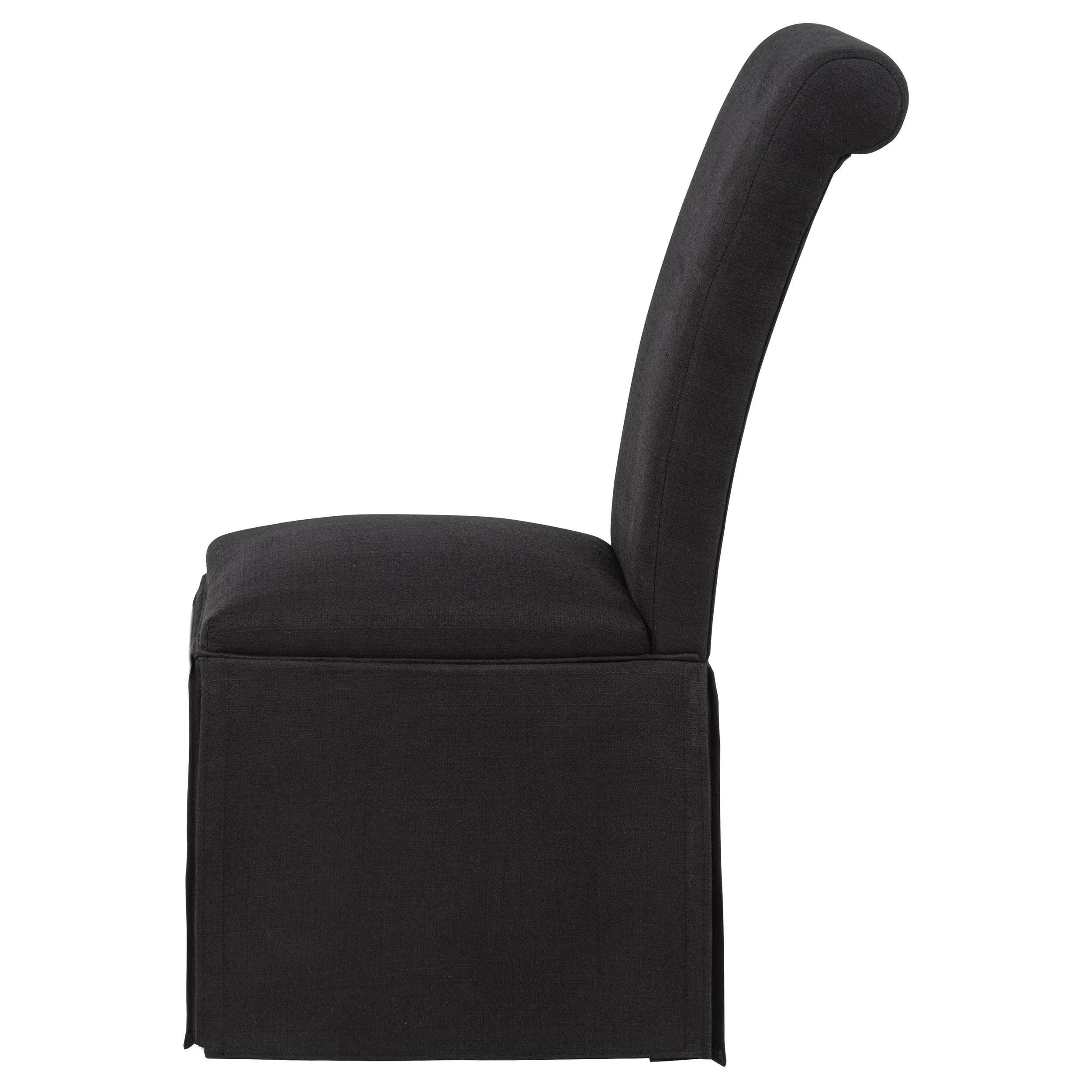 Shawna Upholstered Skirted Side Chair Black (Set of 2) - Image 8