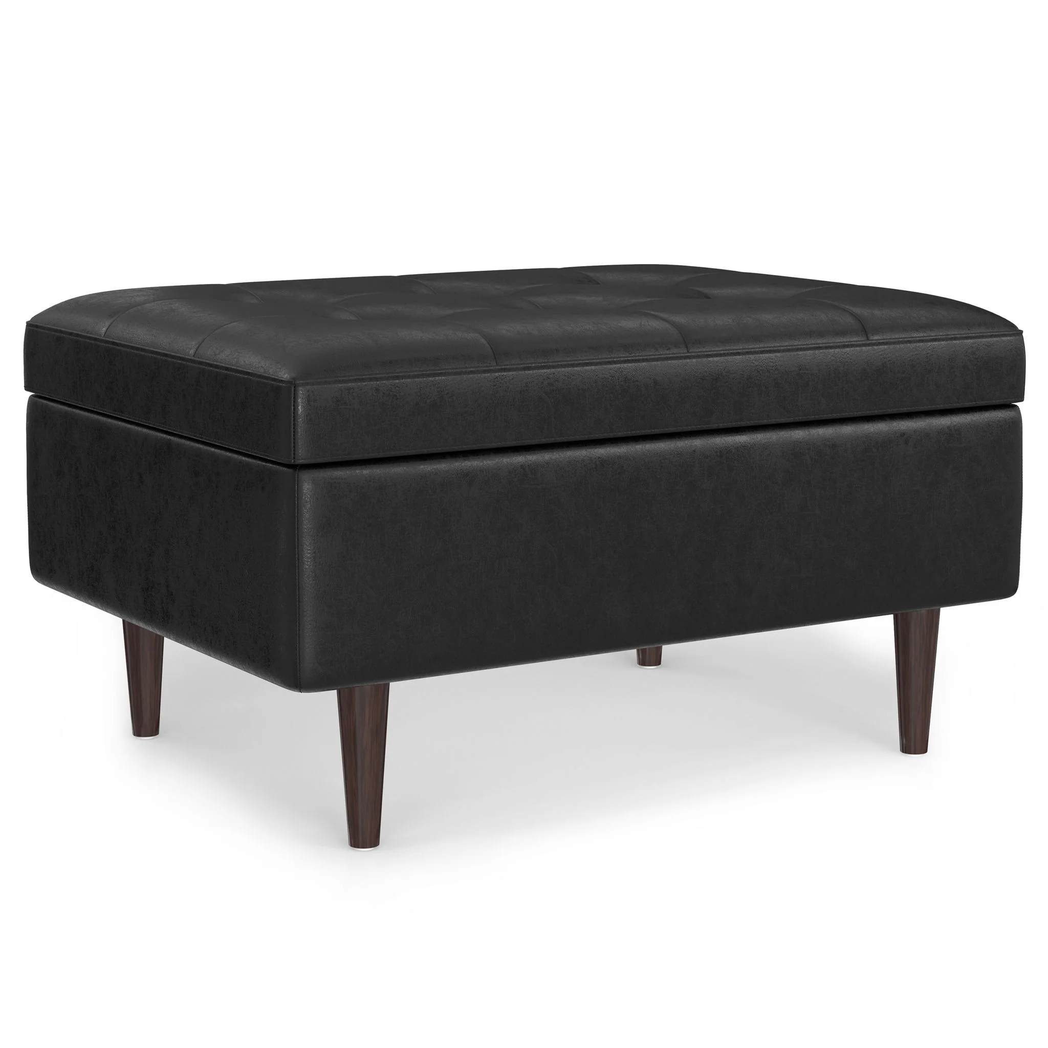 Shay - Large Square Coffee Table Storage Ottoman Mid-Century Style - Image 65