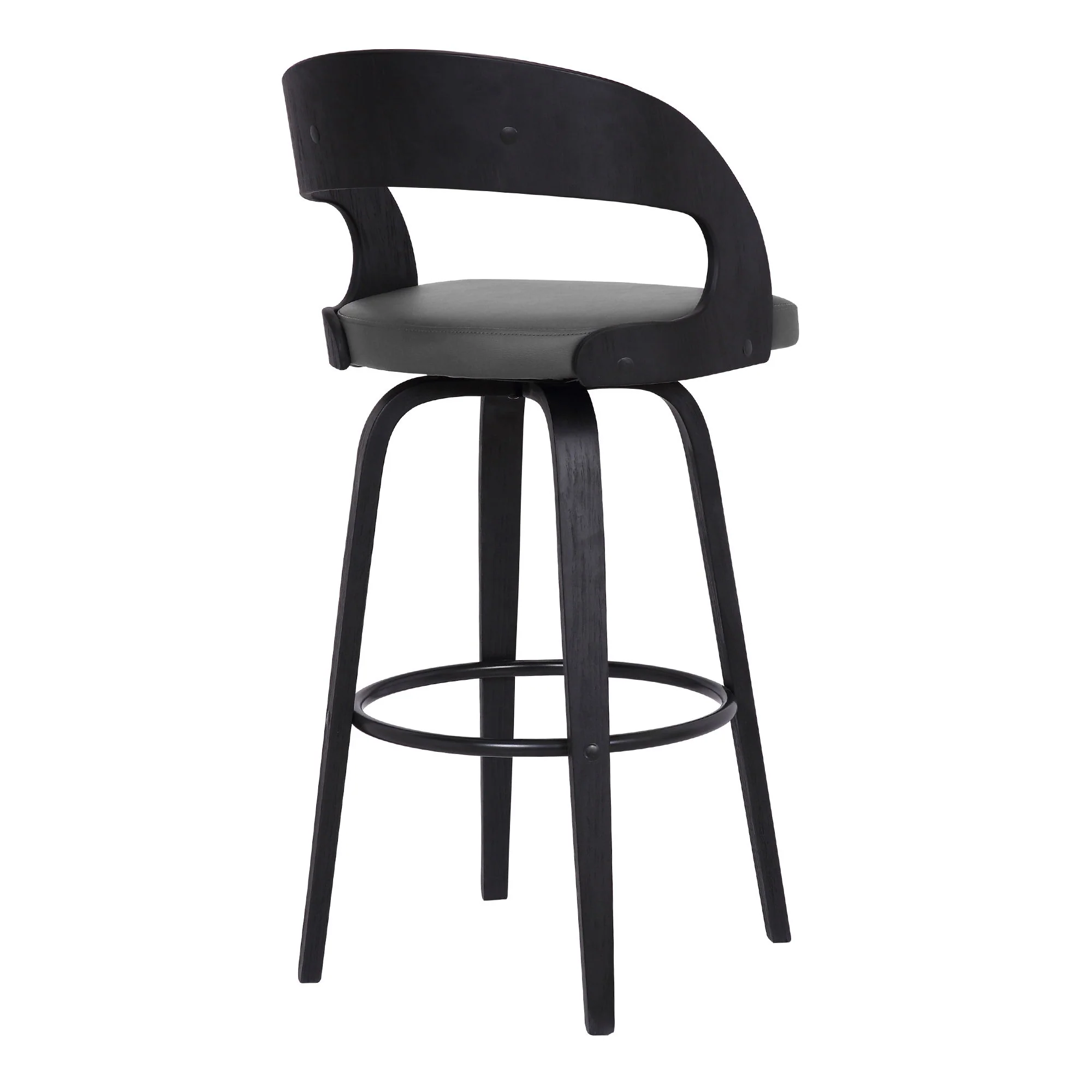 Shelly - 30" Bar Height Swivel Bar Stool With Black Frame - Image 7