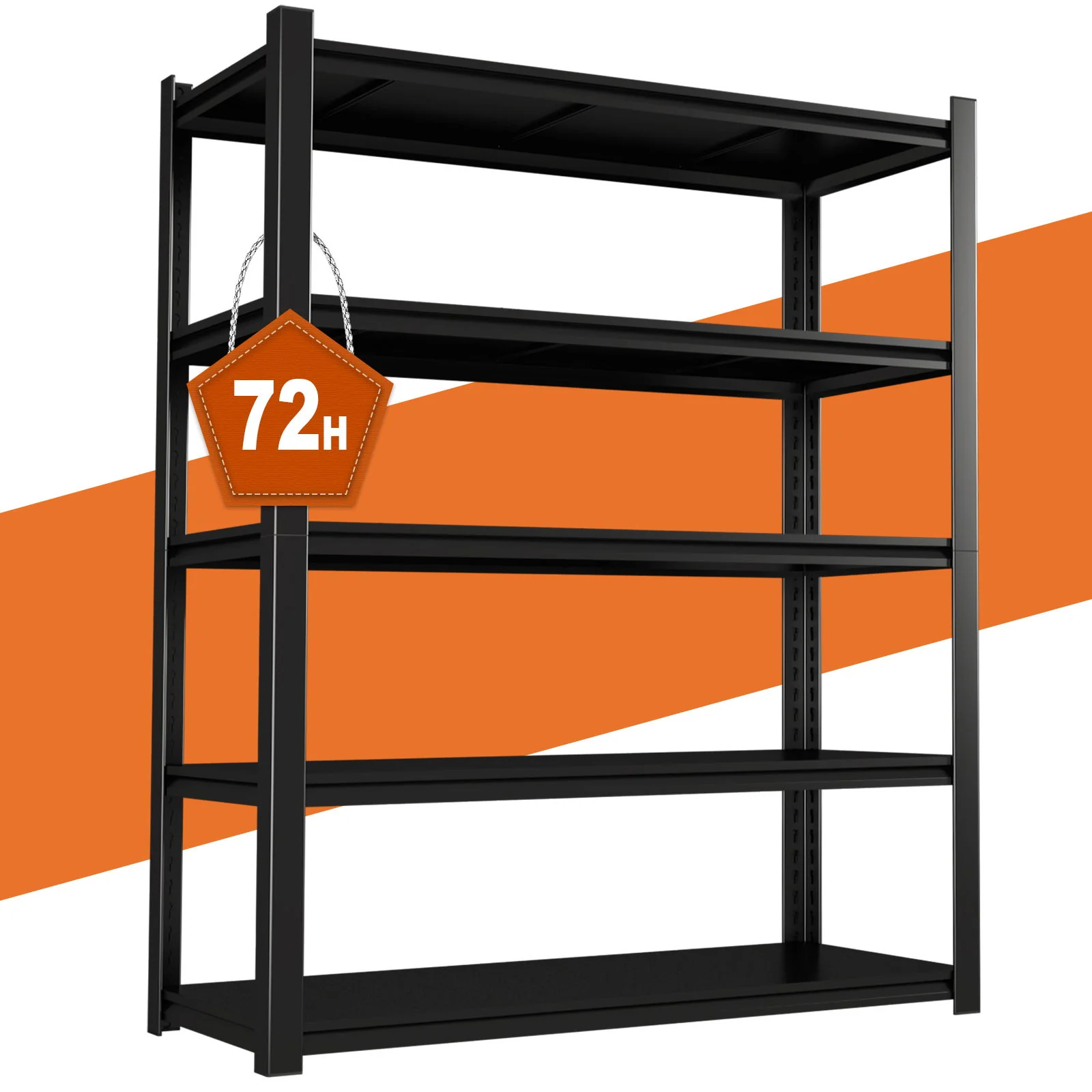 Shelves With 5 Removable Dividers, Durable For Garage - Black - Image 6