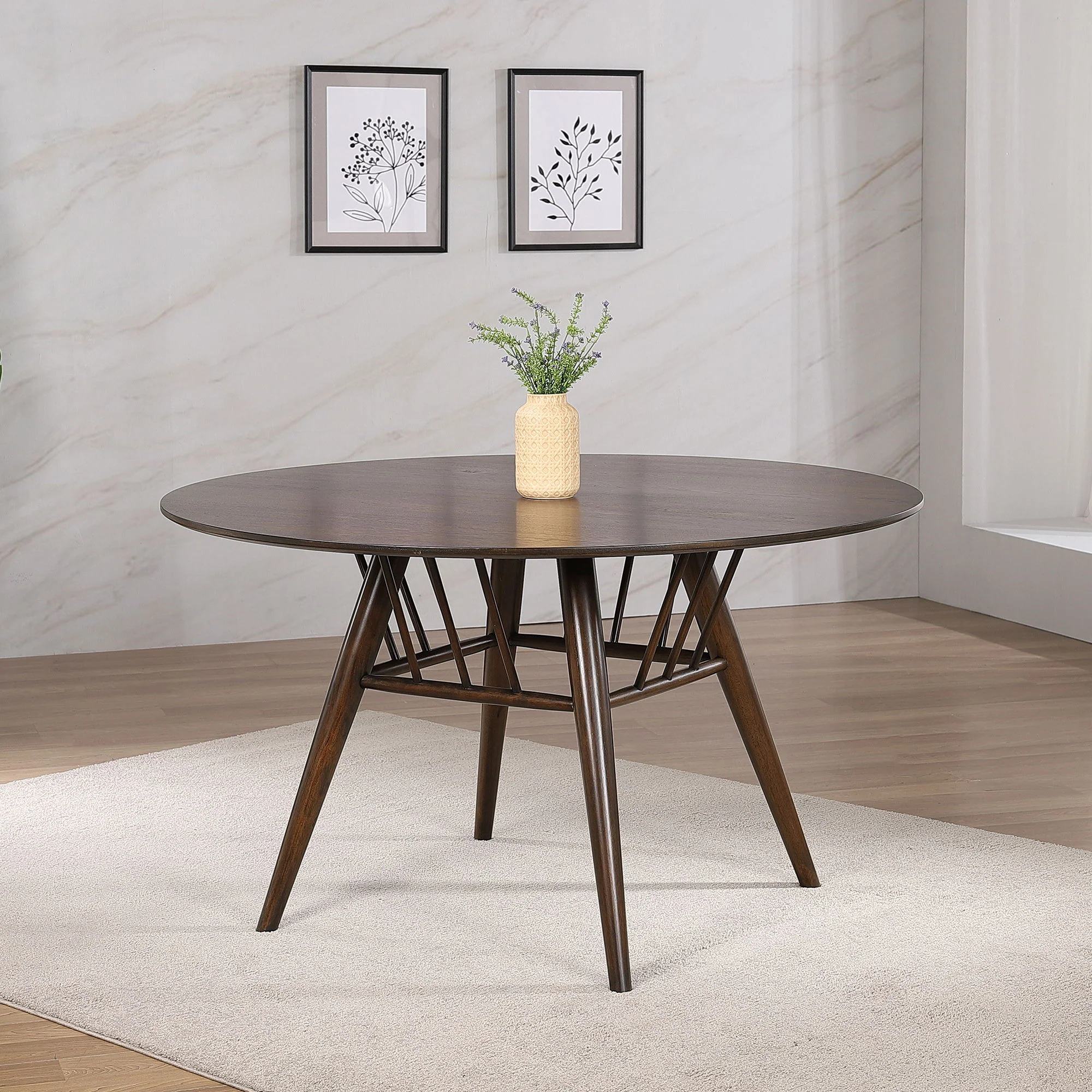 Shirley - Round Dining Table - Dark Walnut - Image 7