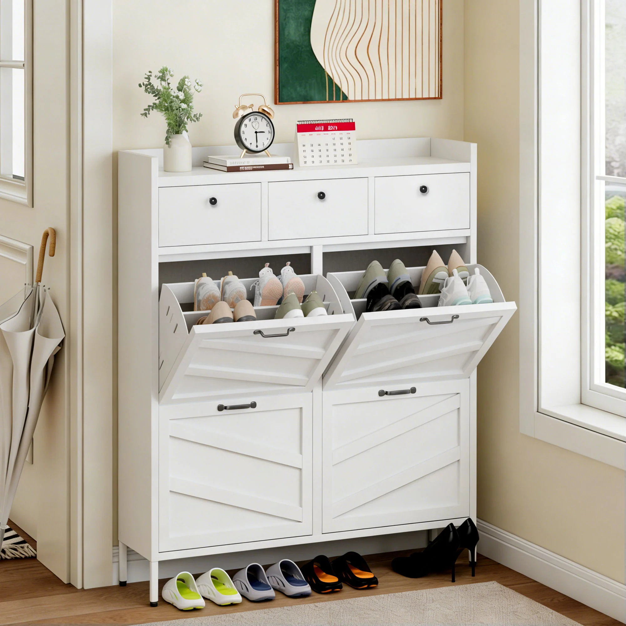 Shoe Cabinet With Flip Drawers - Image 14