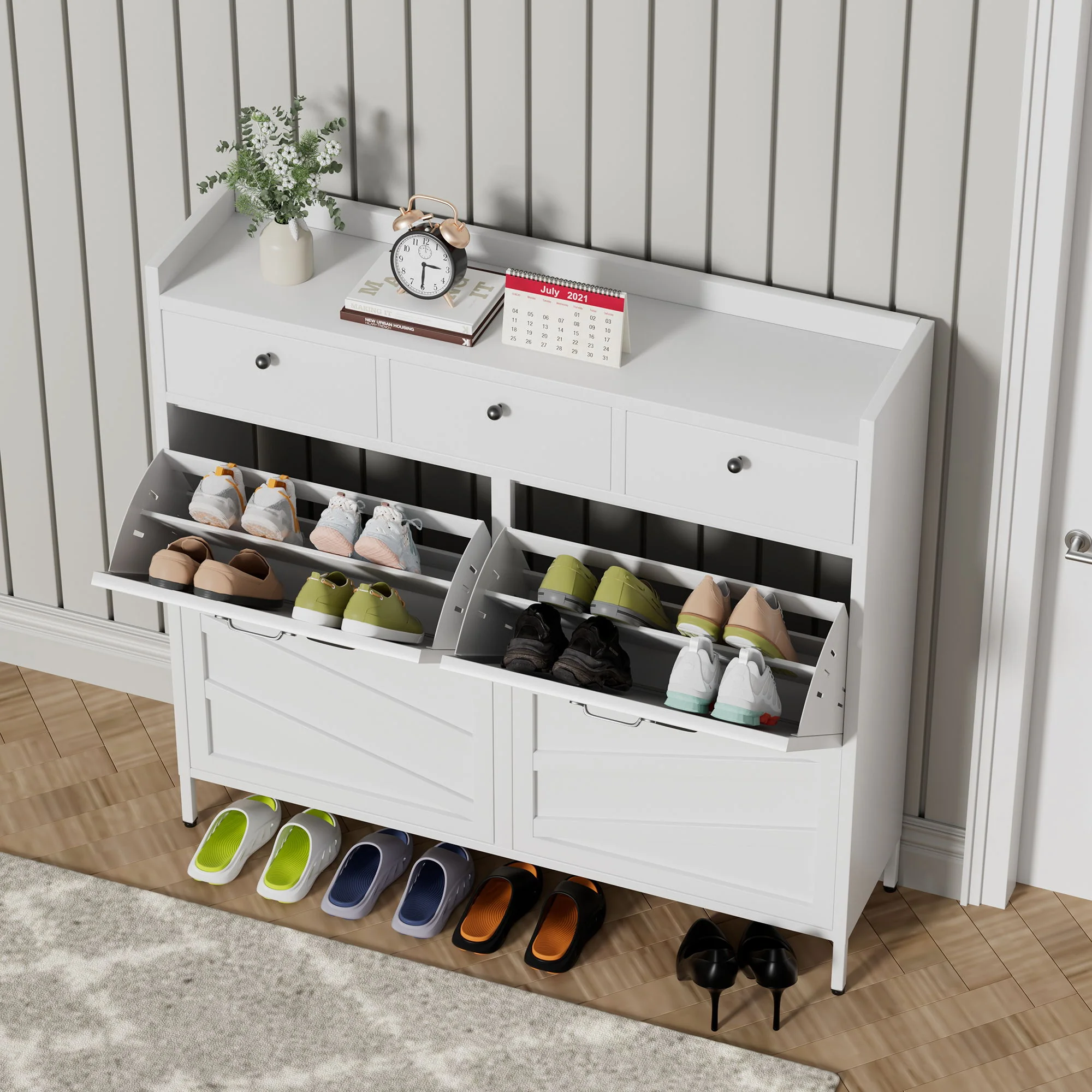 Shoe Cabinet With Flip Drawers - Image 7