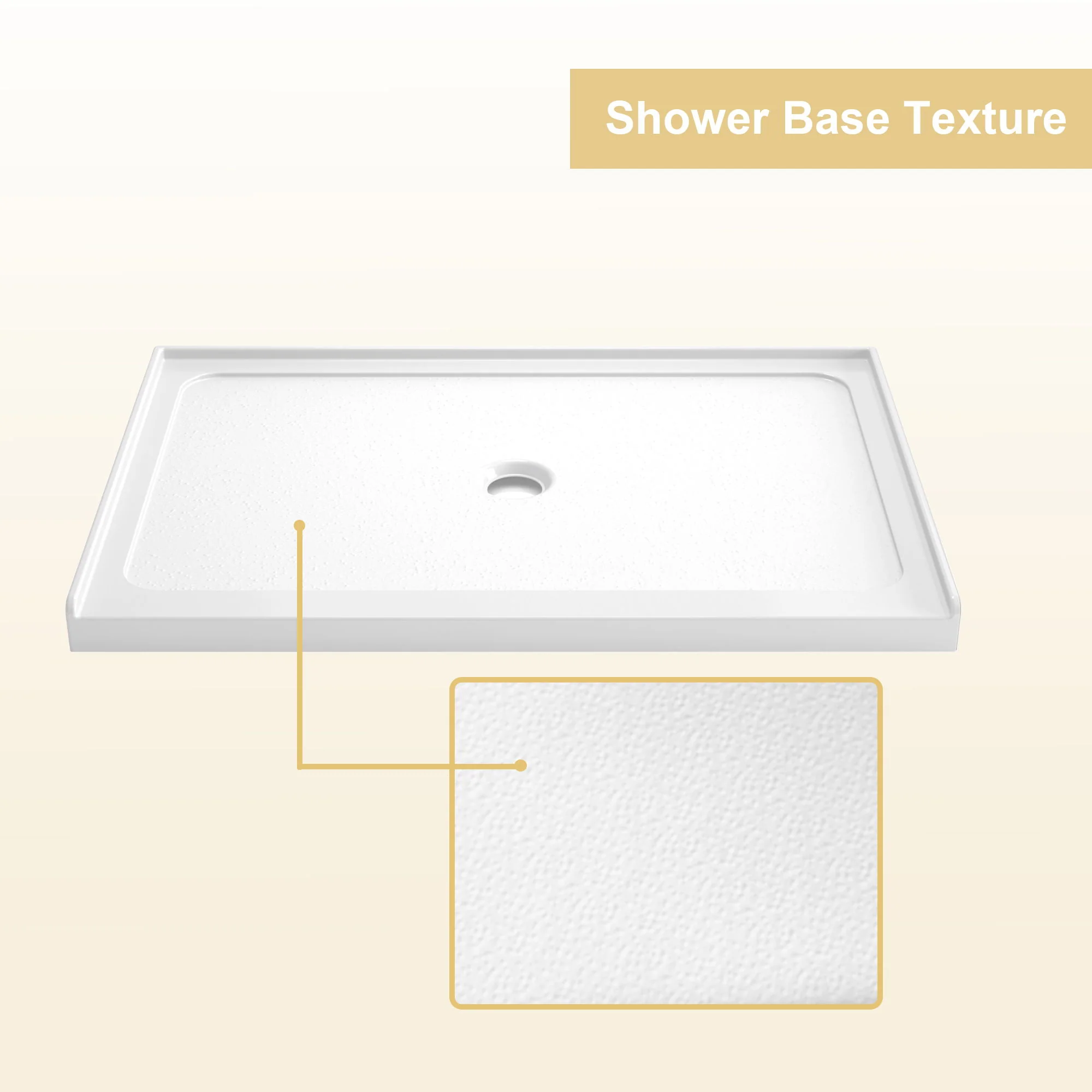 Shower Base, Center Drain With Durable Construction - Gloss White - Image 7