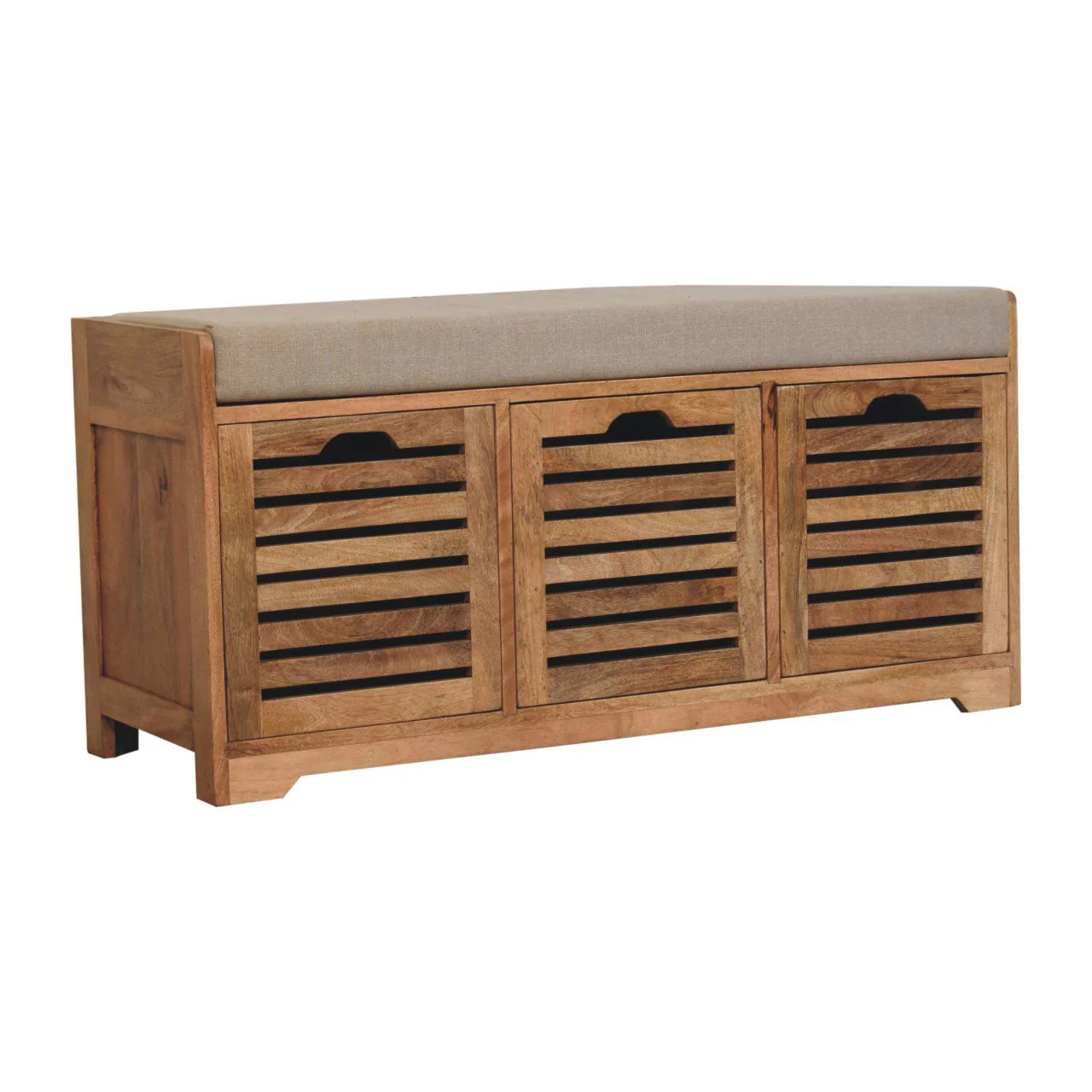 Shutter Shoe Bench, 3 Drawer - Oak - Image 8