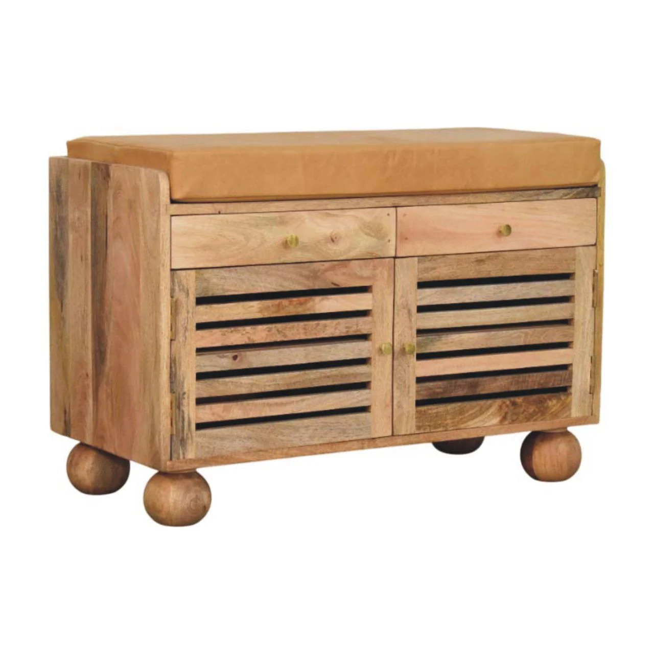Shutter Shoe Rack With 2 Drawers - Beige - Image 6