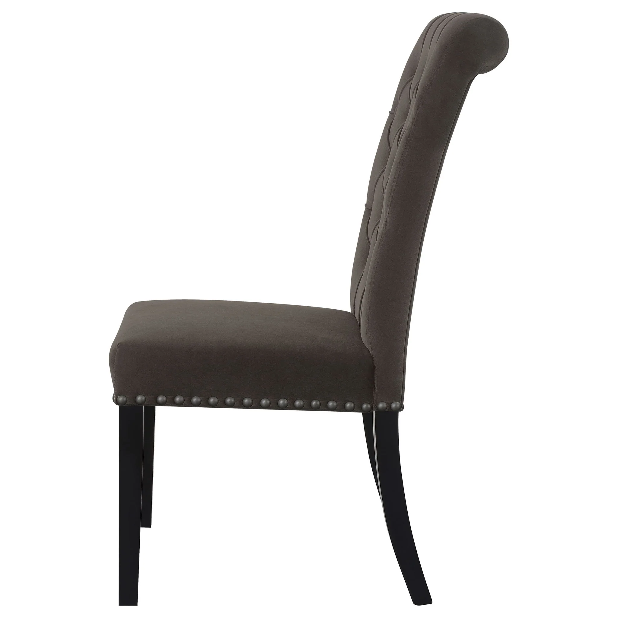 Side Chairs With Tufting Nailhead Trim (Set of 2) - Brown - Image 5