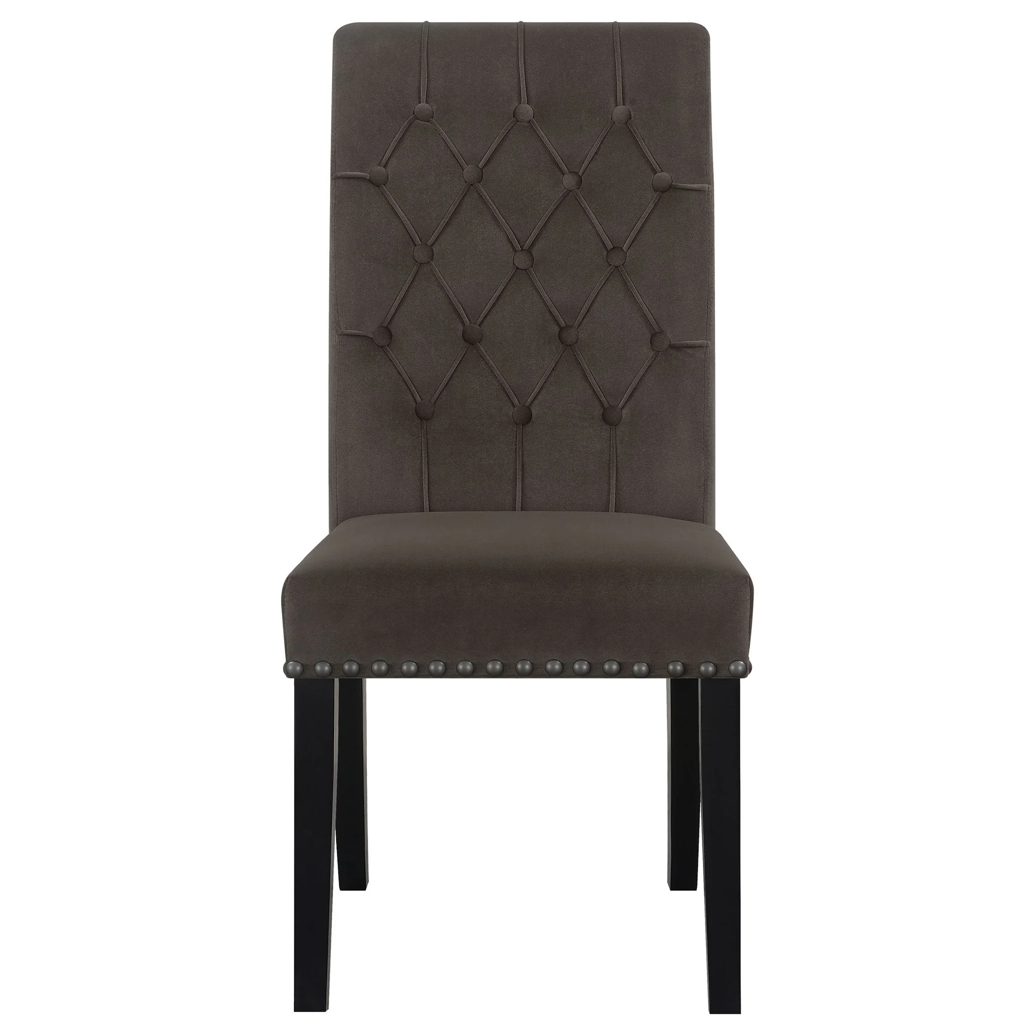 Side Chairs With Tufting Nailhead Trim (Set of 2) - Brown - Image 7