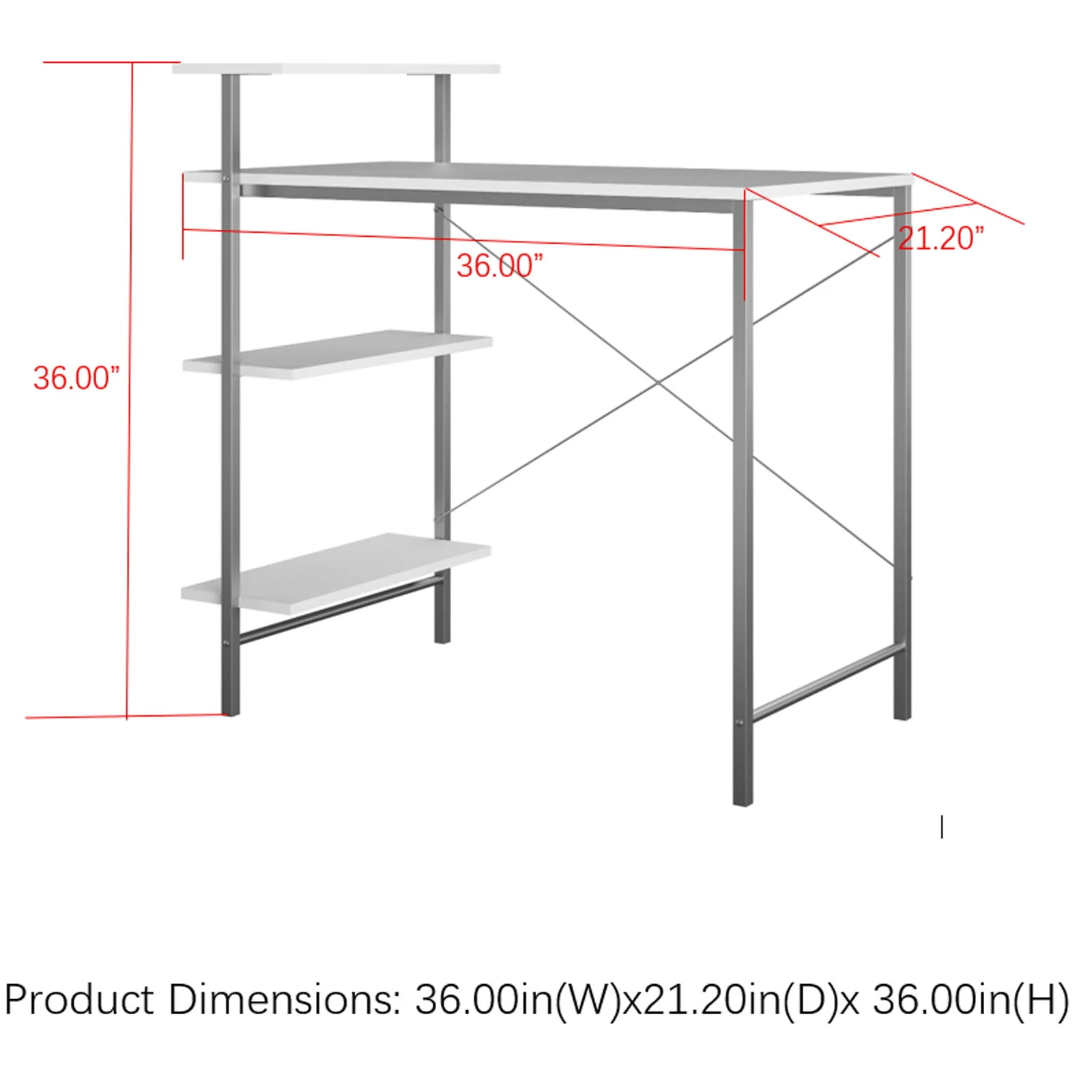 Side Storage Student Desk - White - Image 4