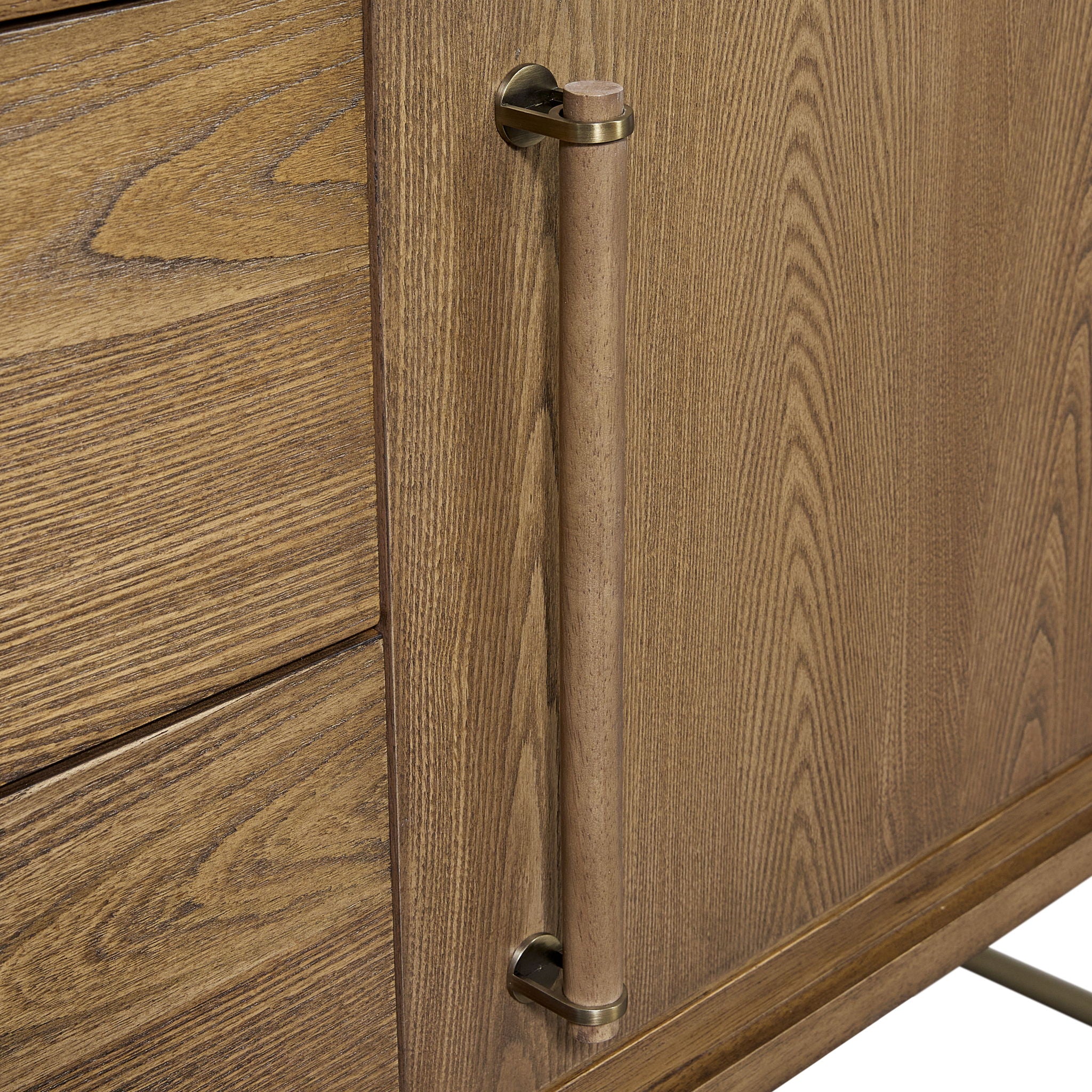 Sideboard Buffet Cabinet with Charging Station Wood Veneer 72x32in Light Brown - Image 4