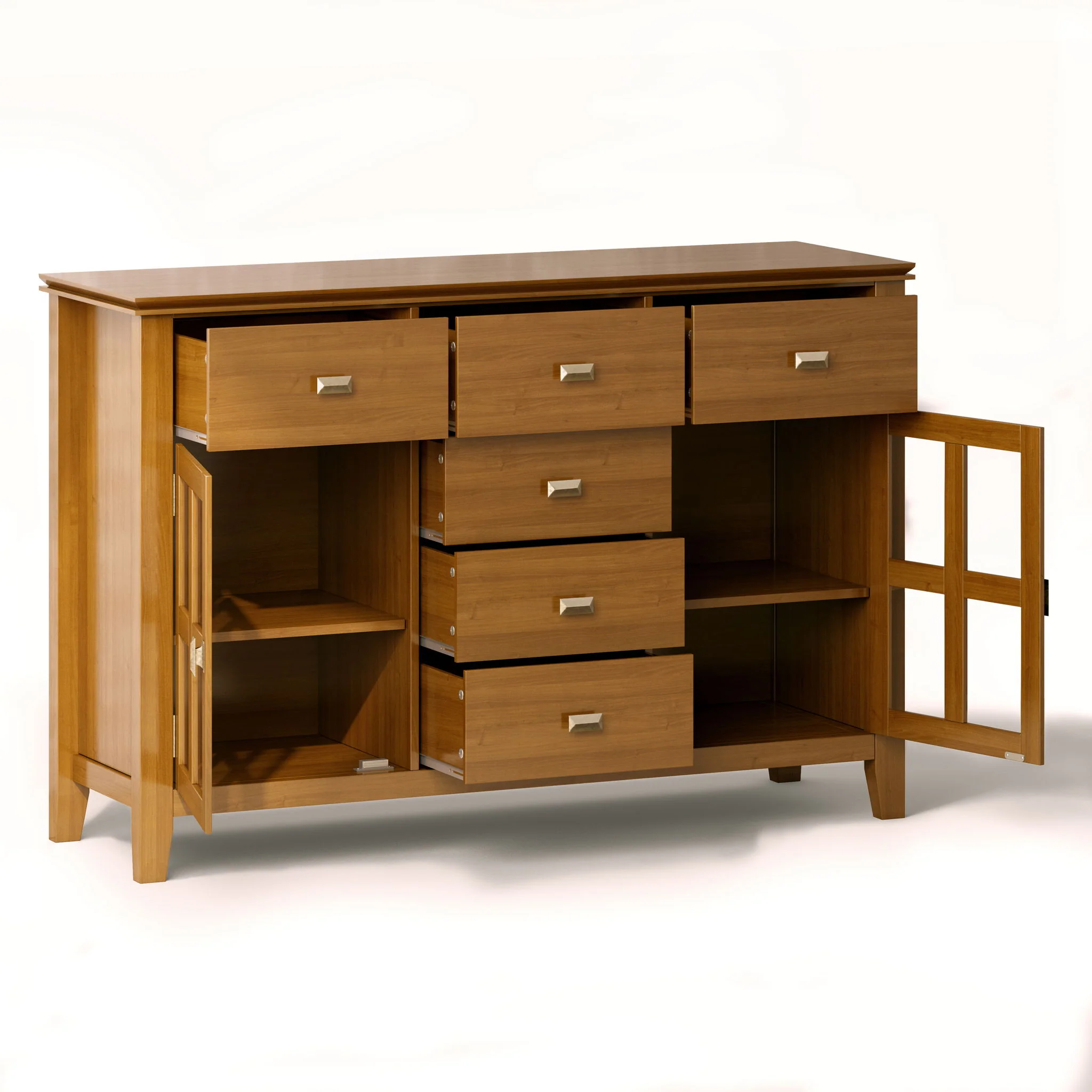 Sideboard Buffet Dining Room Cabinet Solid Wood Storage 54x36in - Image 12